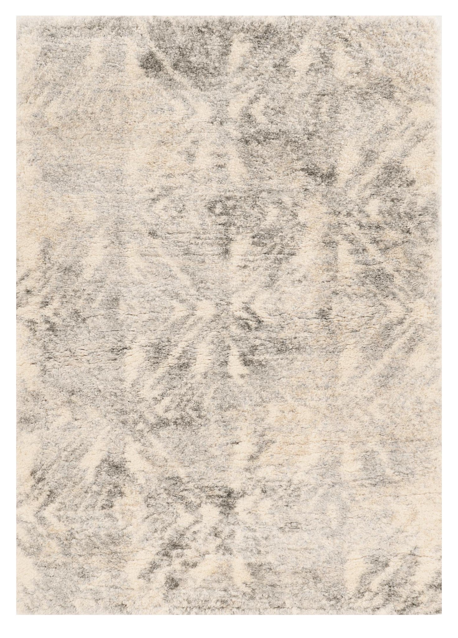 5' X 8' Ivory And Gray Diamond Area Rug - Home Decor