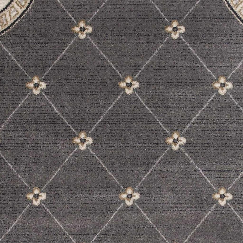 5' X 8' Gray And Ivory Floral Area Rug - Home Decor