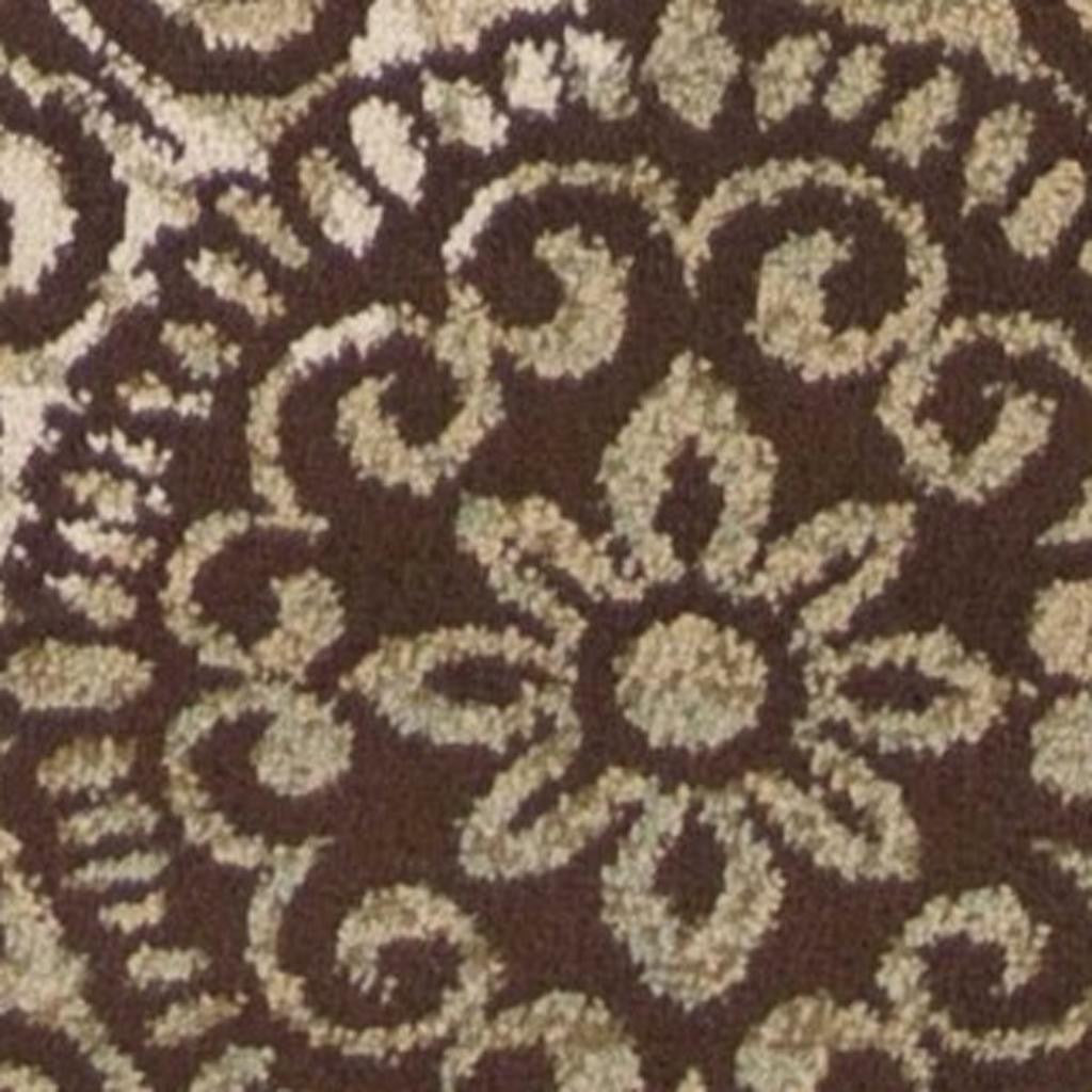 5' X 8' Sage Brown And Ivory Floral Medallion Area Rug - Home Decor