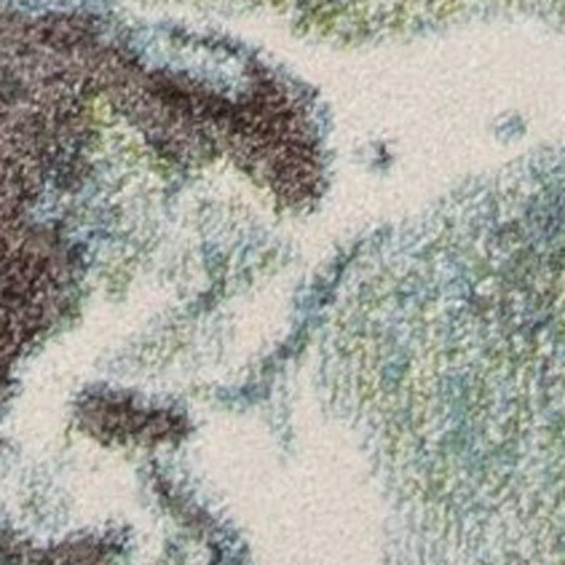 5' X 8' Green And Brown Abstract Area Rug - Home Decor