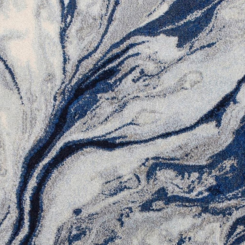 5' X 8' Blue Gray And Ivory Abstract Area Rug - Home Decor