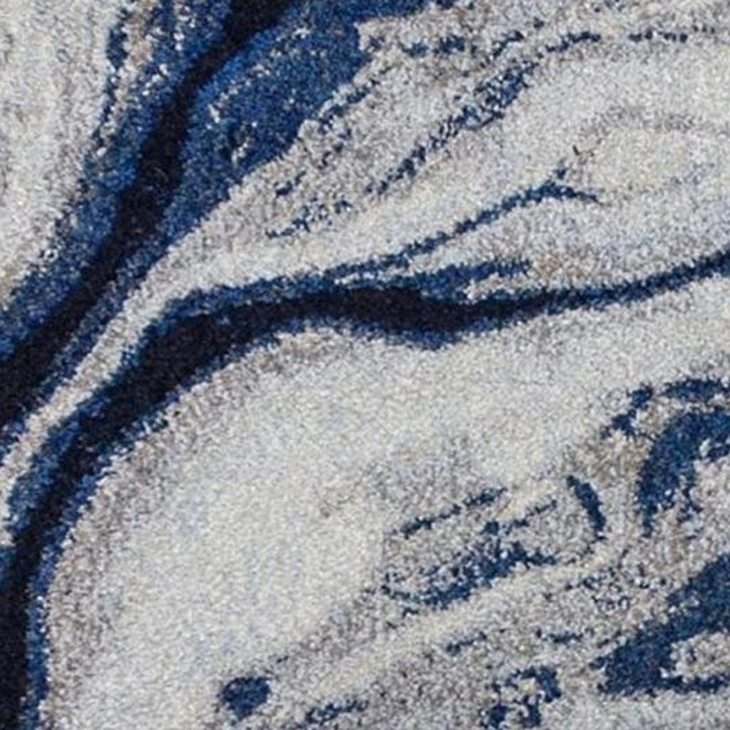 5' X 8' Blue Gray And Ivory Abstract Area Rug - Home Decor