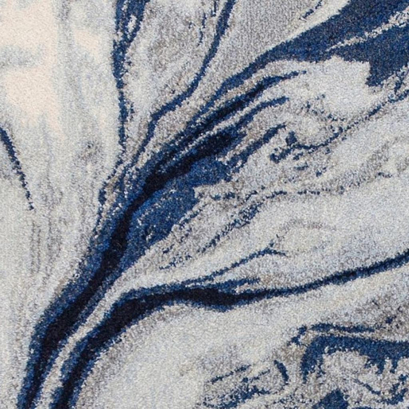 5' X 8' Blue Gray And Ivory Abstract Area Rug - Home Decor