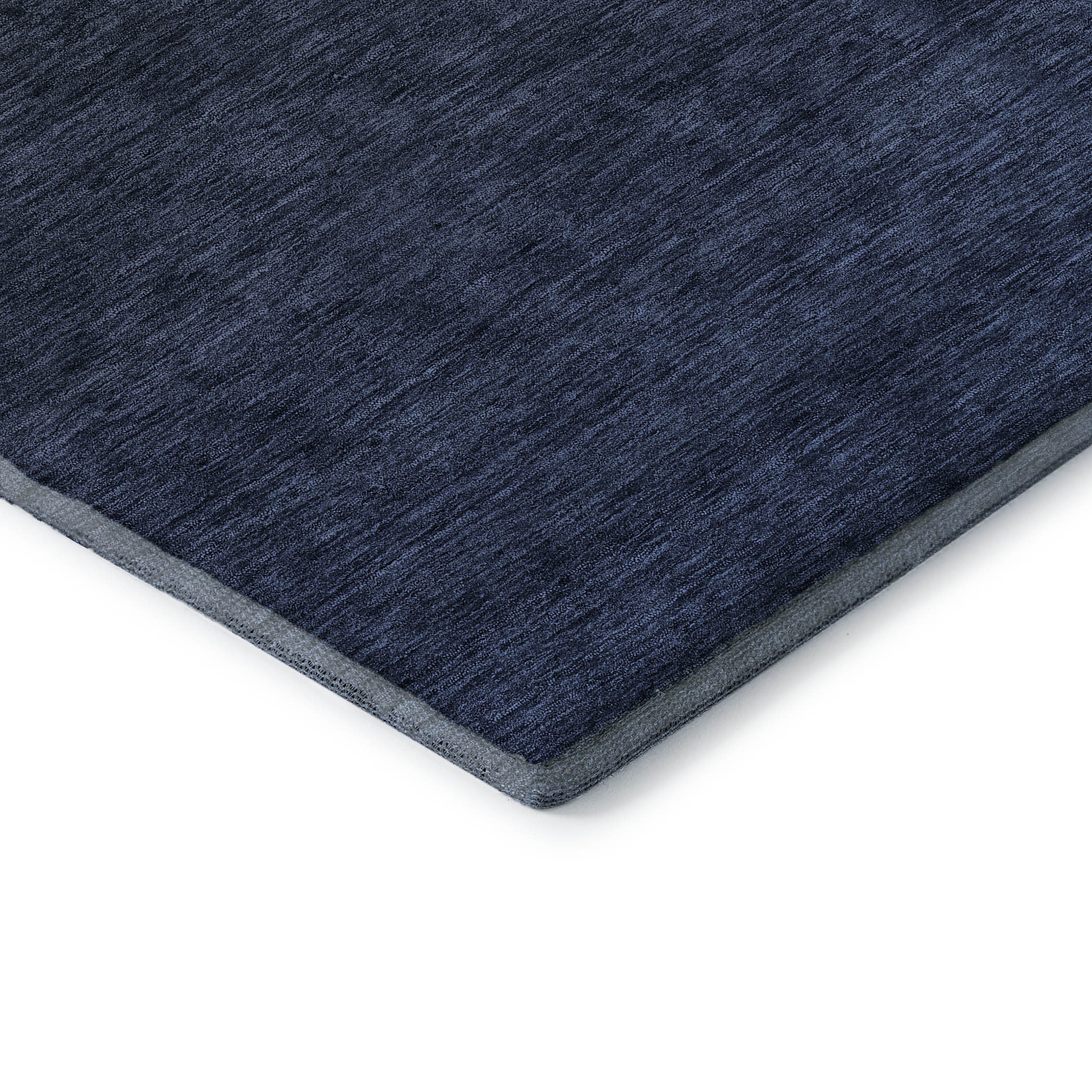8' Navy Blue And Charcoal Ombre Washable Round Rug With UV Protection - Home & Garden