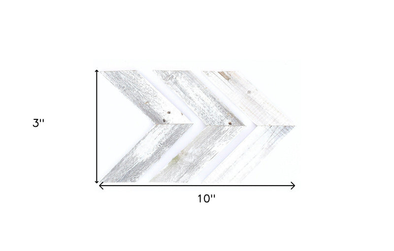 Set of Three White Distressed Wood Hanging Arrow Dimensional Sculptures - Home Decor
