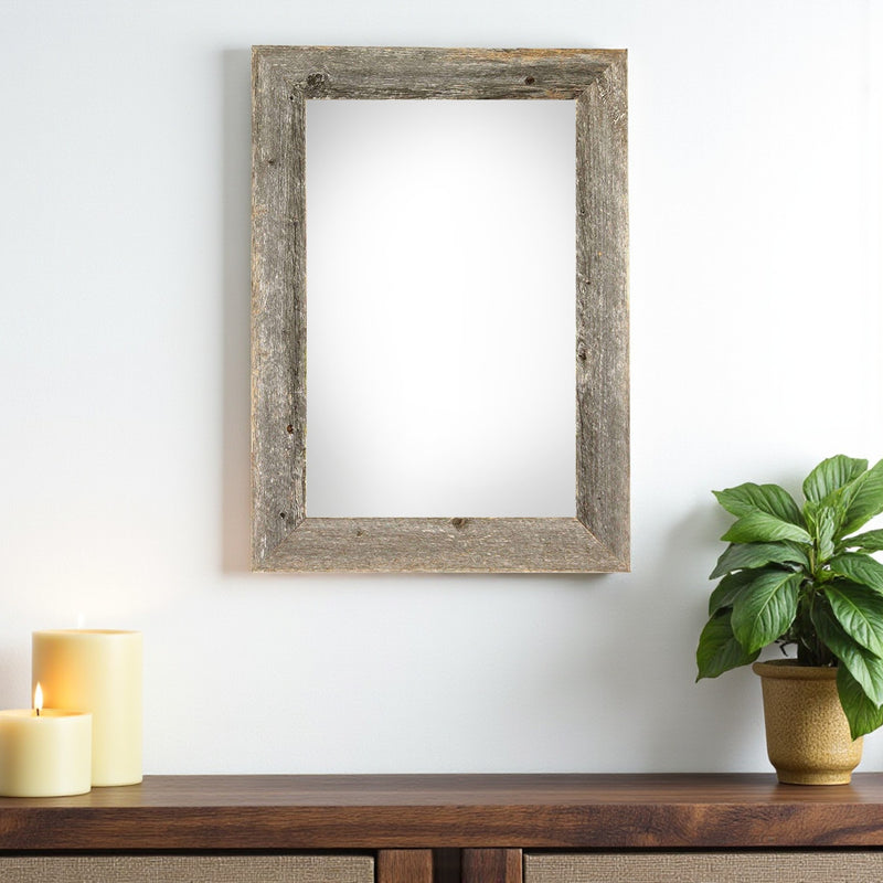 13" x 19" Gray Solid Wood Hanging Picture Frame - Home Decor