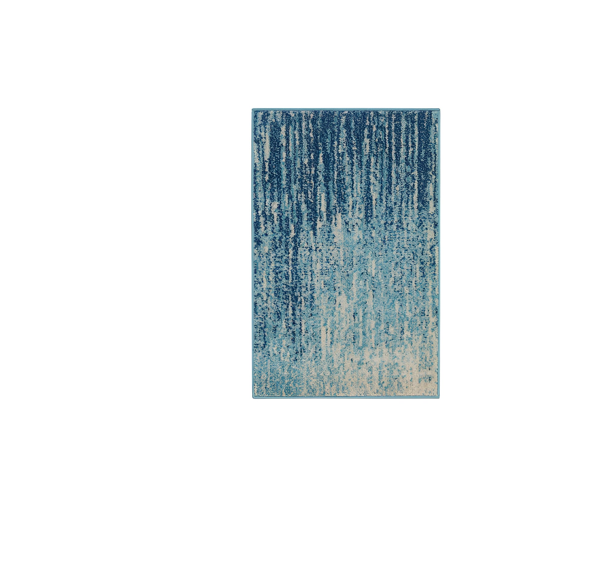 2' X 3' Blue And Ivory Abstract Area Rug - Home Decor