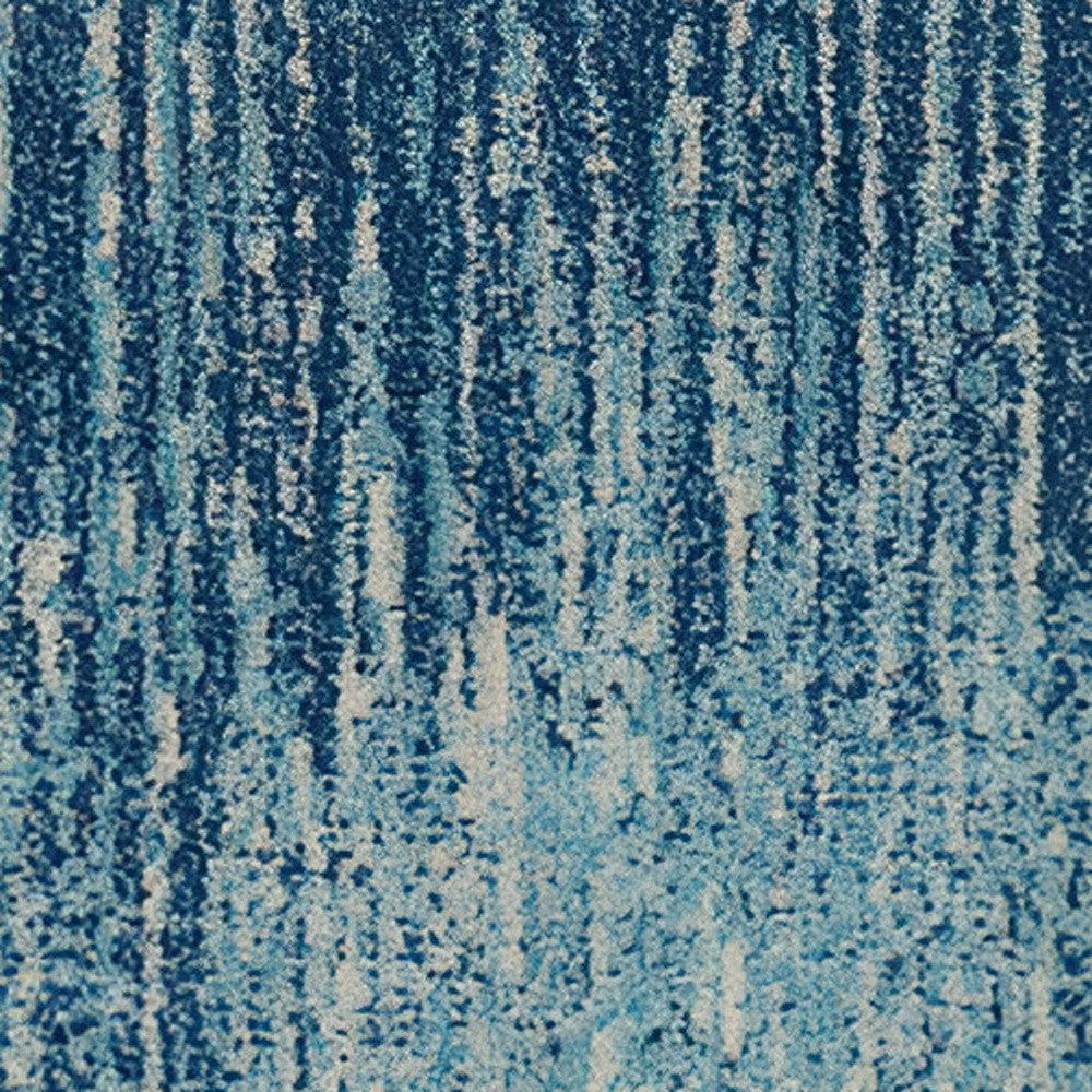 2' X 3' Blue And Ivory Abstract Area Rug - Home Decor