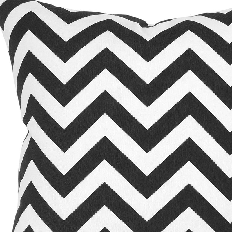 18" Black and Ivory Cotton Throw Pillow - Home Decor