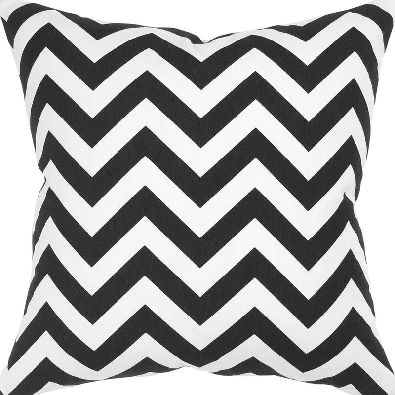 18" Black and Ivory Cotton Throw Pillow - Home Decor