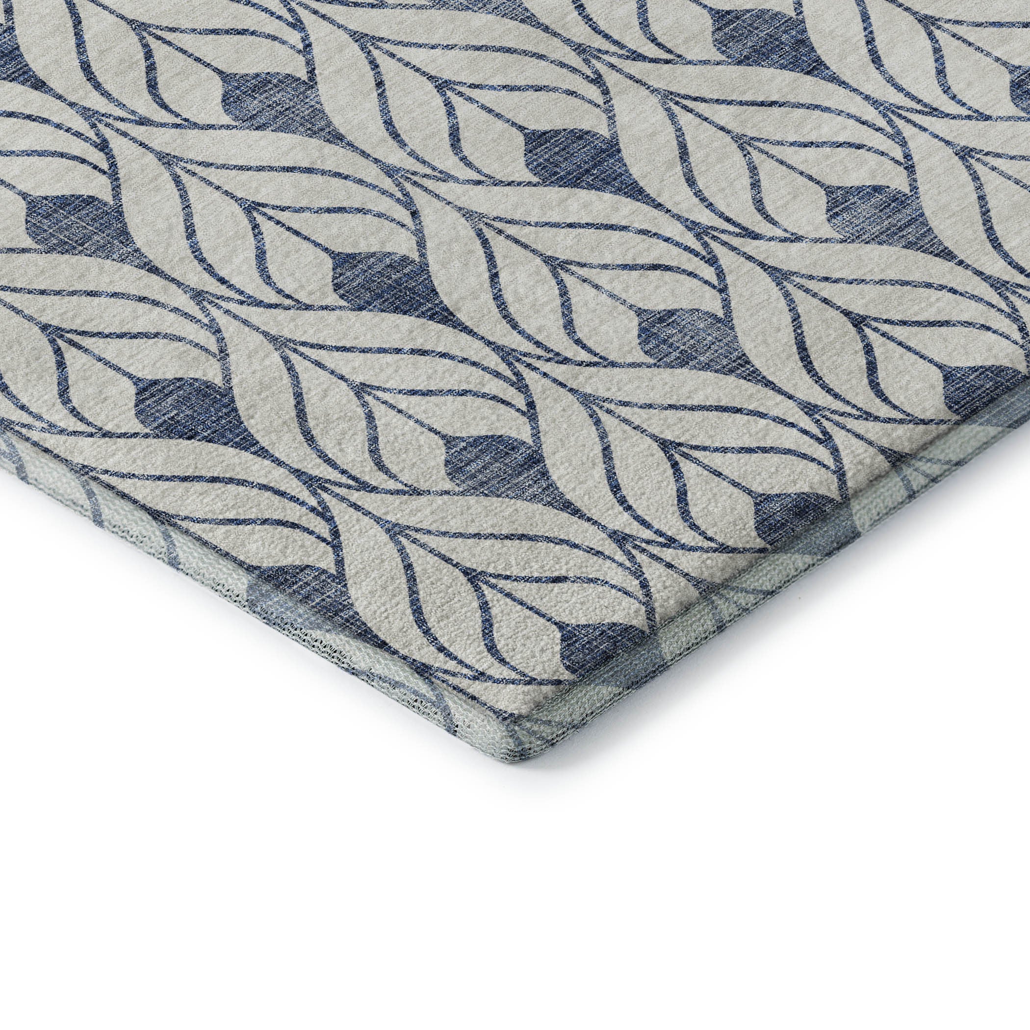 8' X 10' Blue And Ivory Geometric Washable Area Rug With UV Protection - Home & Garden