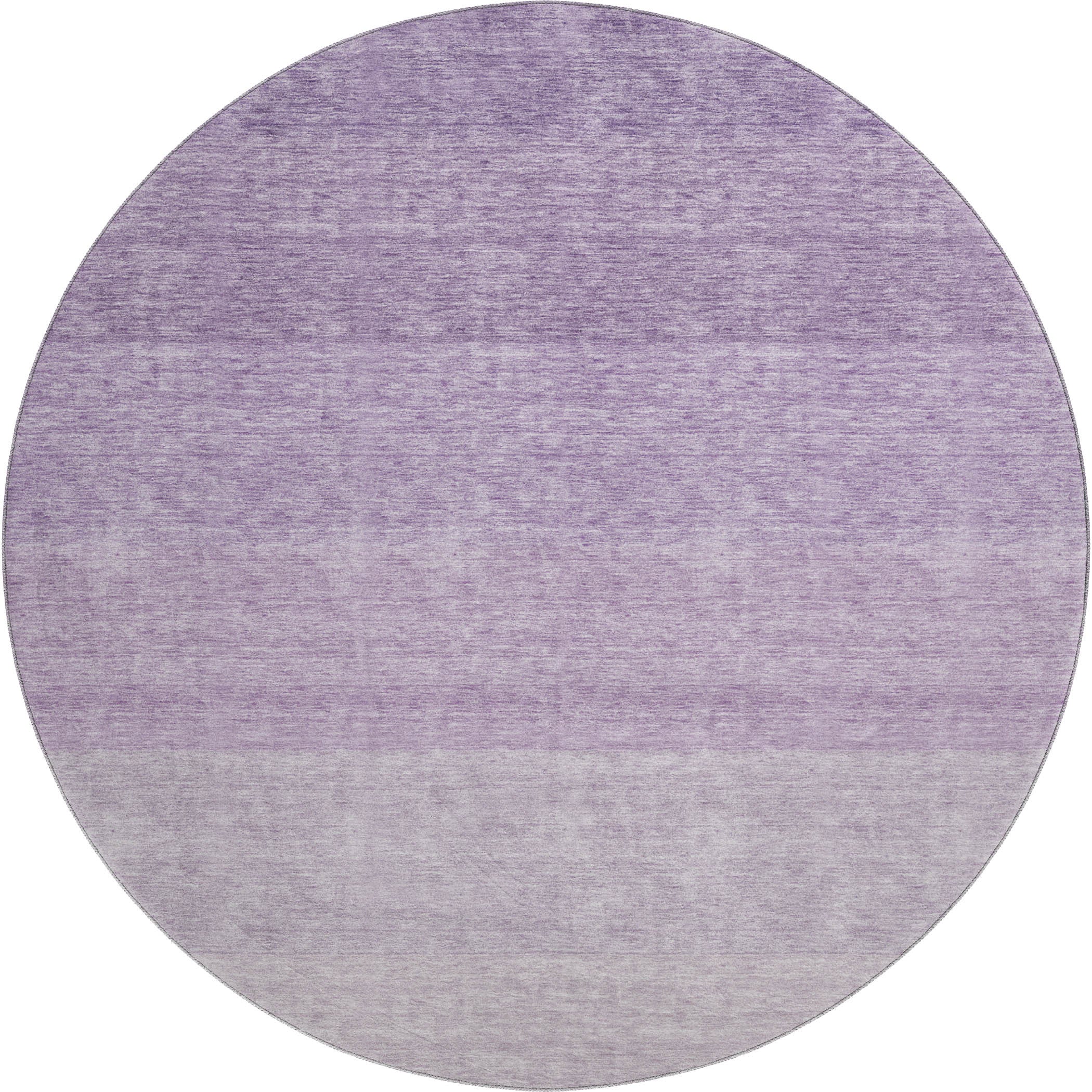 8' Purple And Ivory Ombre Washable Round Rug With UV Protection - Home & Garden