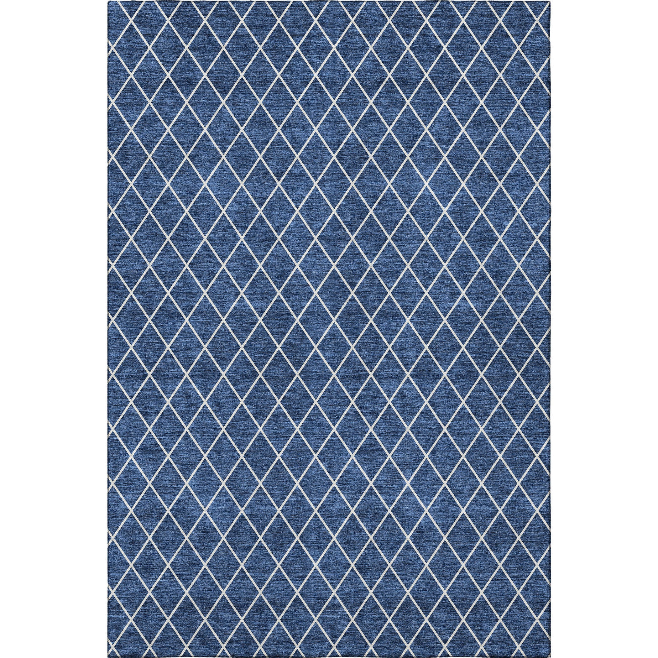 10' X 14' Navy Blue And Ivory Geometric Washable Area Rug With UV Protection - Home & Garden