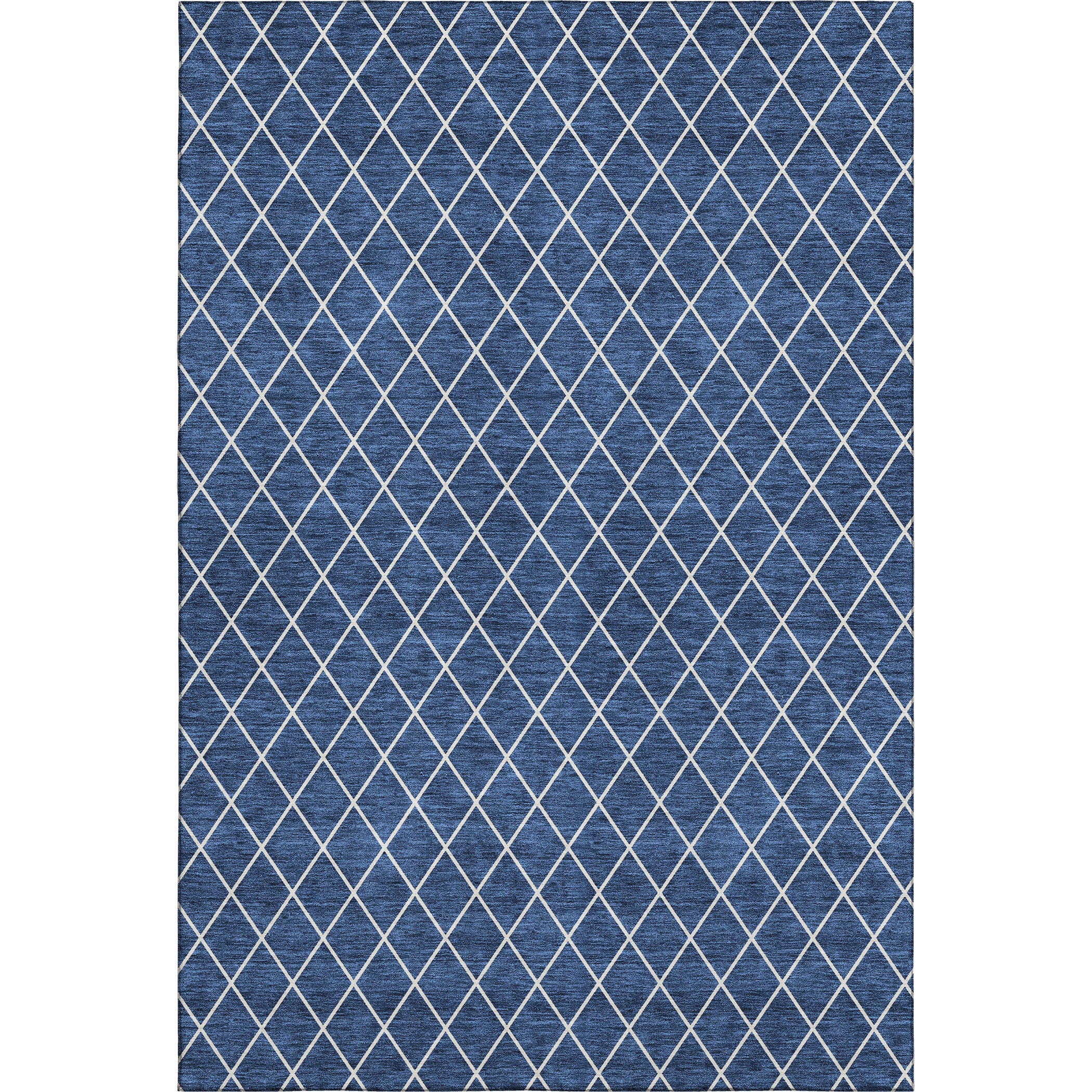 10' X 14' Navy Blue And Ivory Geometric Washable Area Rug With UV Protection - Home & Garden
