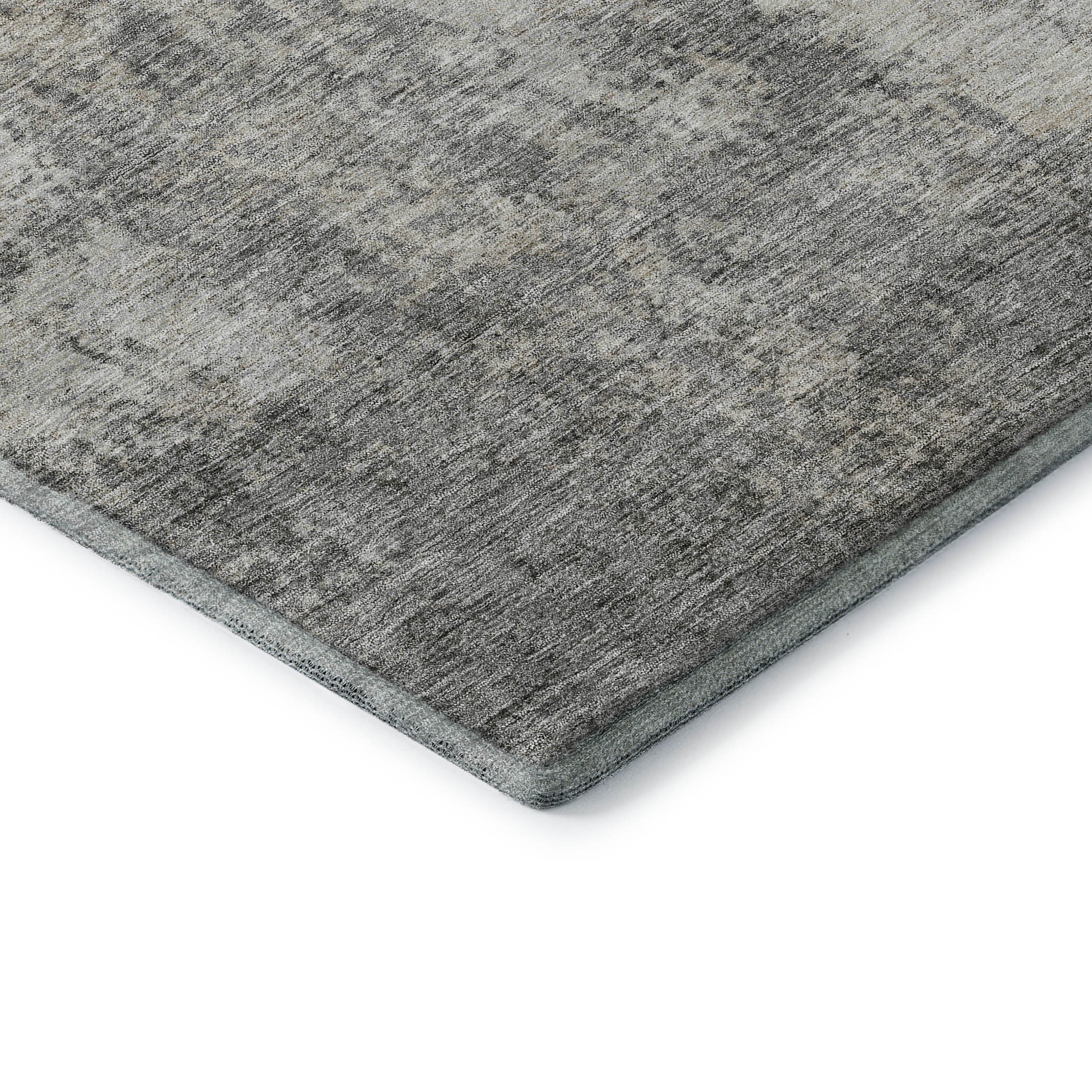 5' X 8' Gray And Ivory Abstract Washable Area Rug With UV Protection - Home & Garden