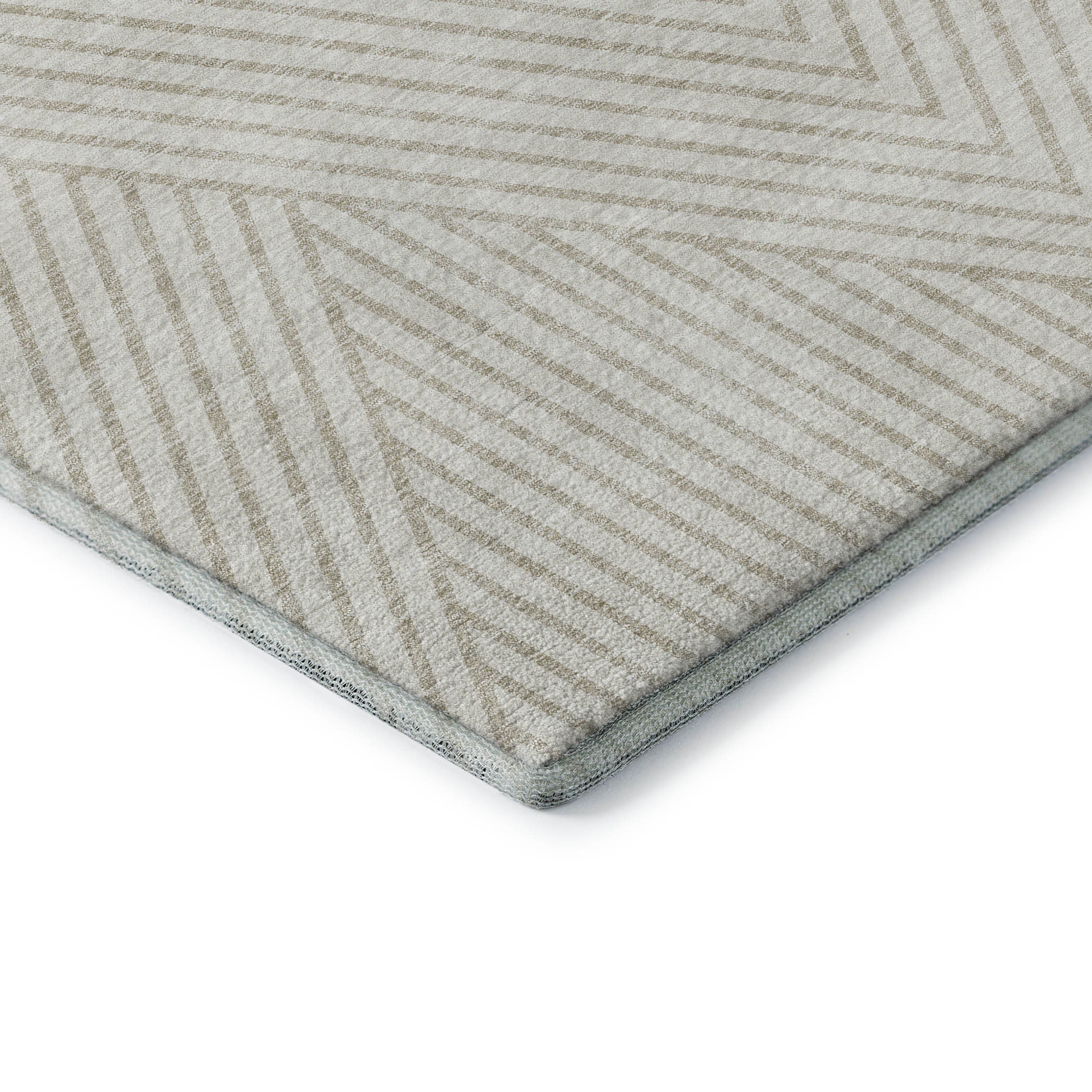 10' X 14' Ivory And Beige Geometric Washable Area Rug With UV Protection - Home & Garden