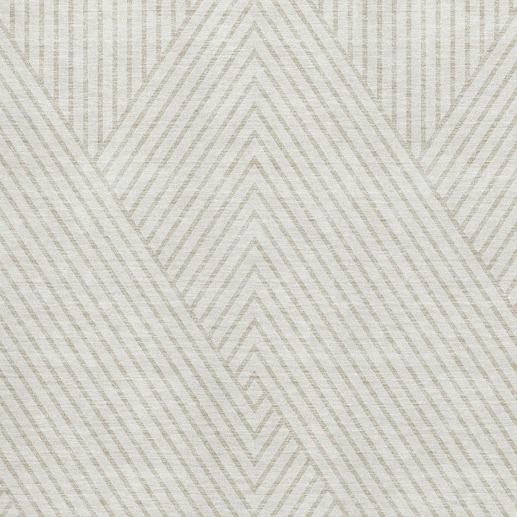 10' X 14' Ivory And Beige Geometric Washable Area Rug With UV Protection - Home & Garden