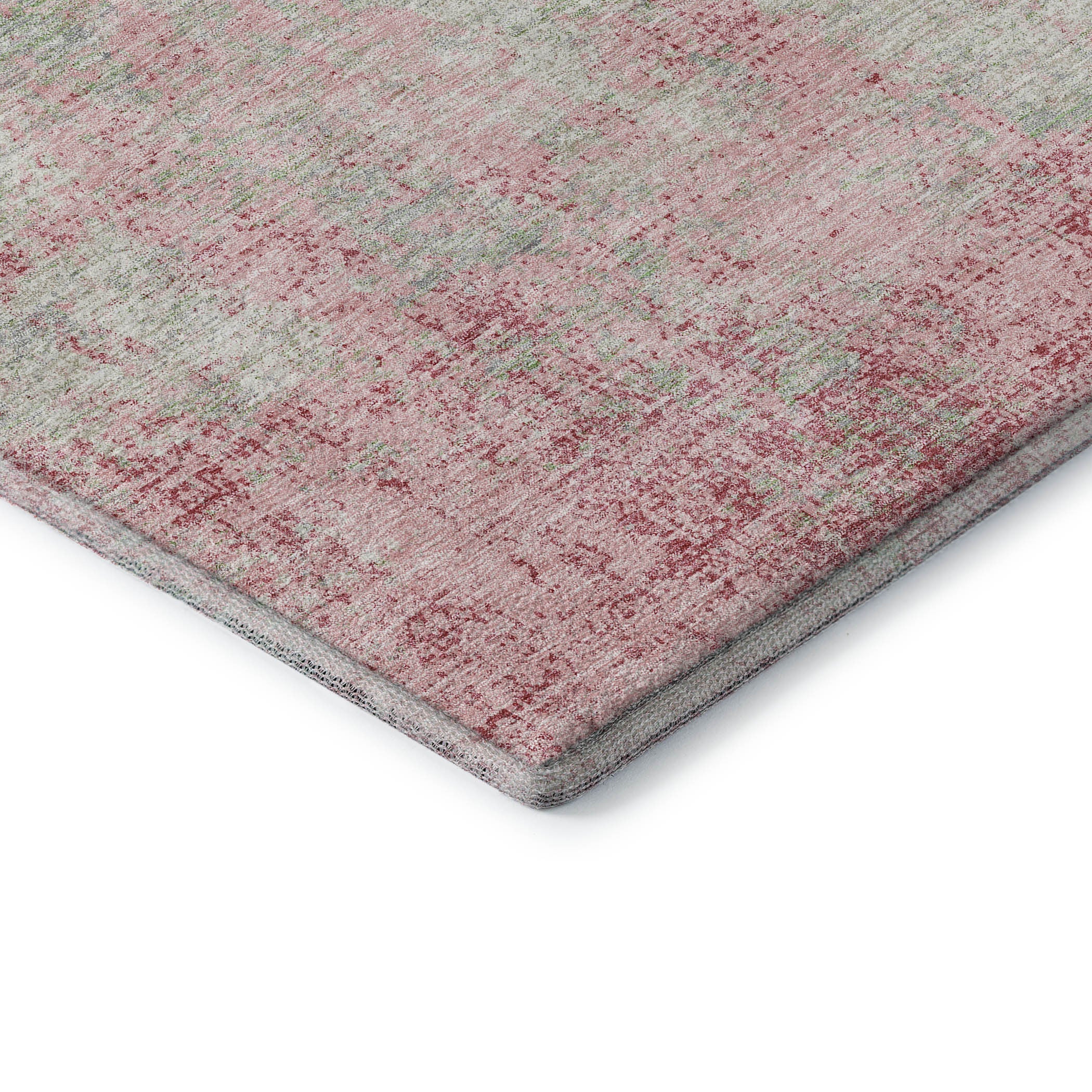 5' X 8' Pink And Ivory Abstract Washable Area Rug With UV Protection - Home & Garden