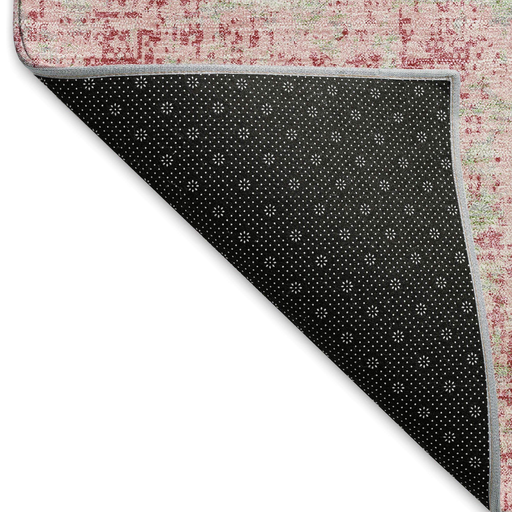 5' X 8' Pink And Ivory Abstract Washable Area Rug With UV Protection - Home & Garden