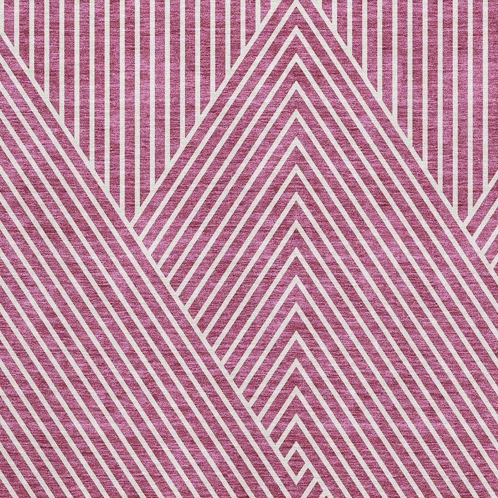 10' X 14' Blush And Ivory Geometric Washable Area Rug With UV Protection - Home & Garden