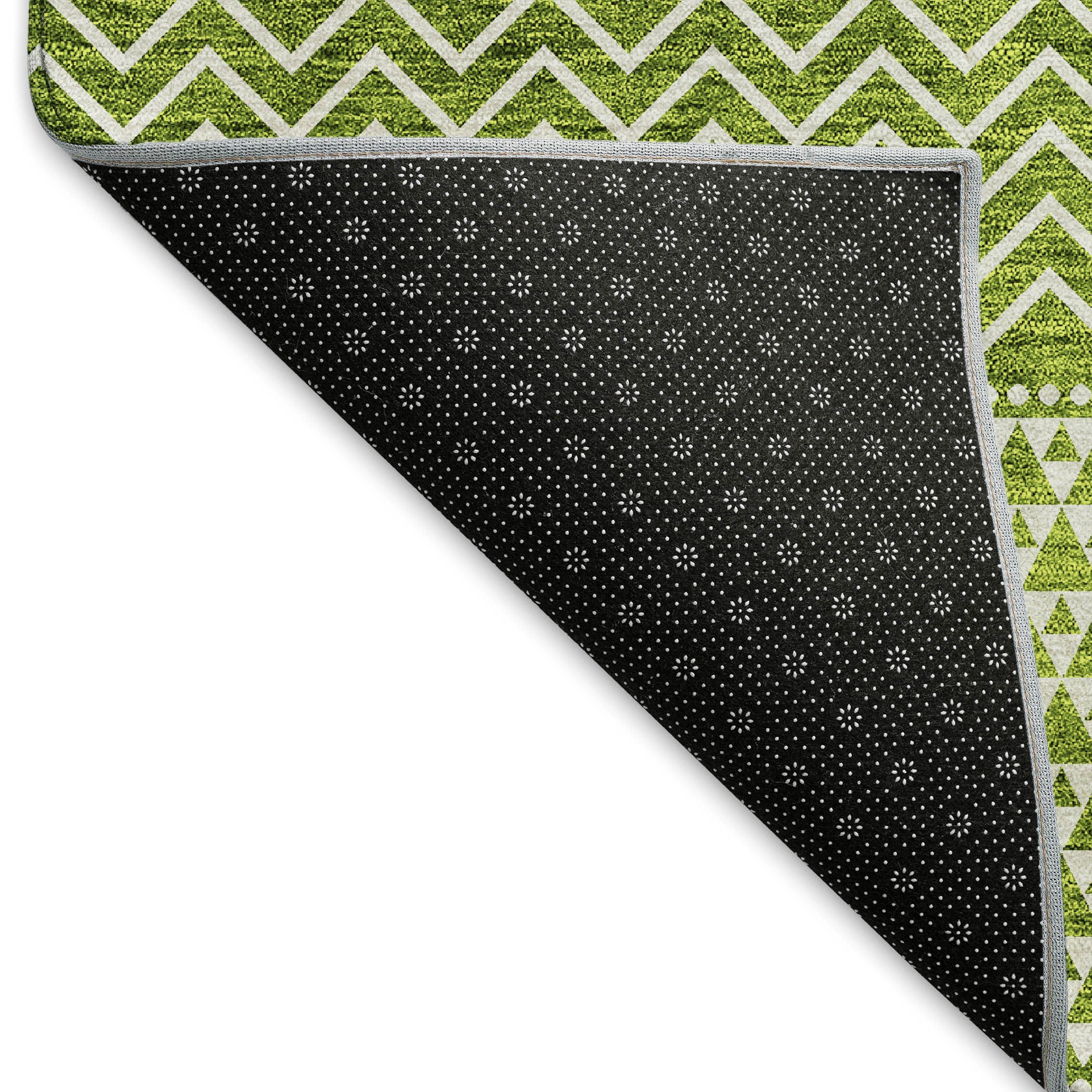 10' X 14' Lime Green And Ivory Striped Washable Area Rug With UV Protection - Home & Garden