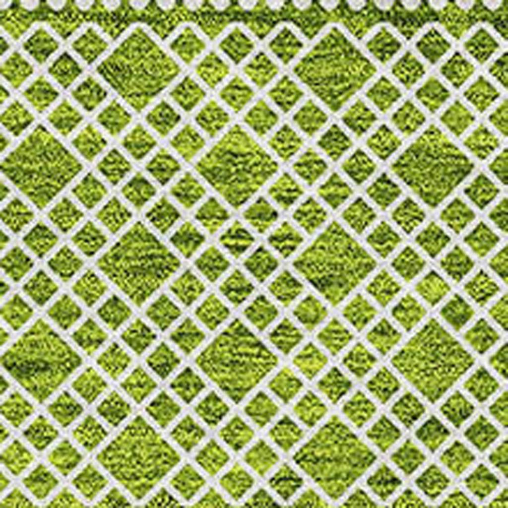 10' X 14' Lime Green And Ivory Striped Washable Area Rug With UV Protection - Home & Garden