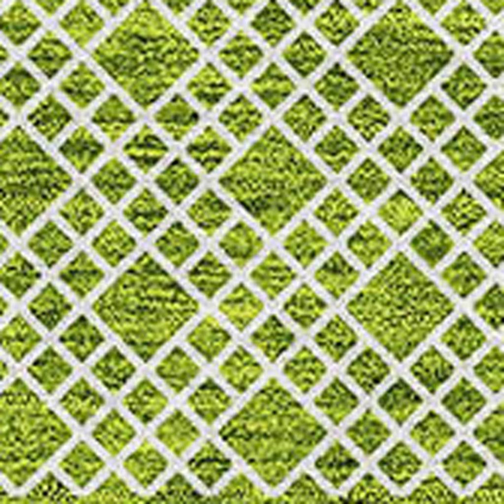10' X 14' Lime Green And Ivory Striped Washable Area Rug With UV Protection - Home & Garden
