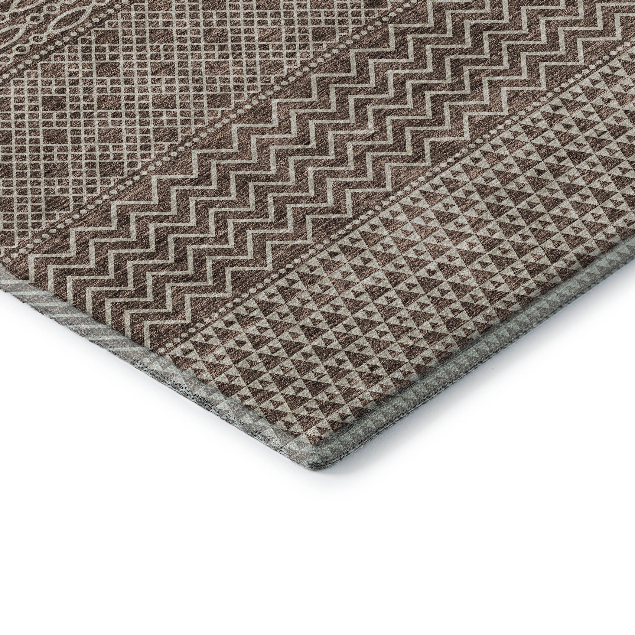 10' X 14' Brown And Beige Striped Washable Area Rug With UV Protection - Home & Garden