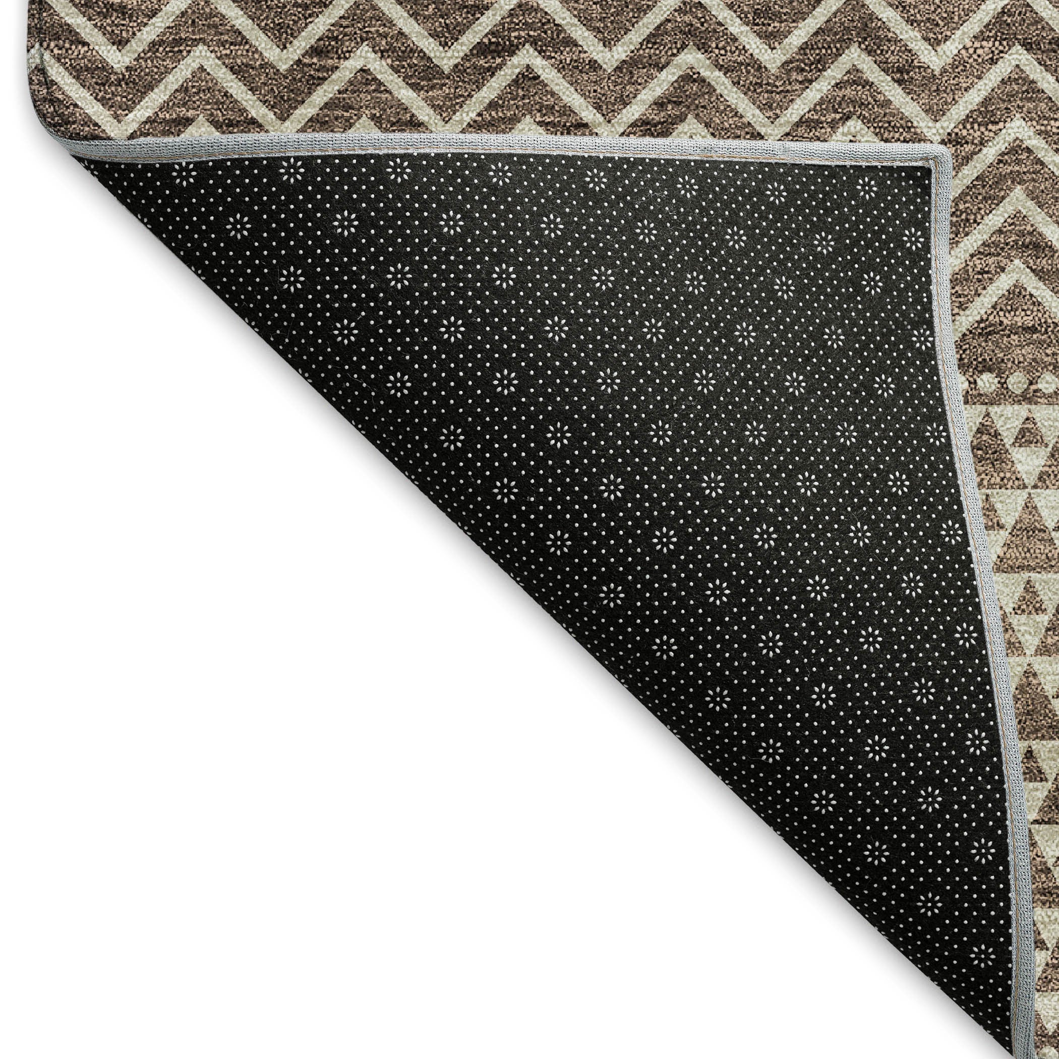 10' X 14' Brown And Beige Striped Washable Area Rug With UV Protection - Home & Garden