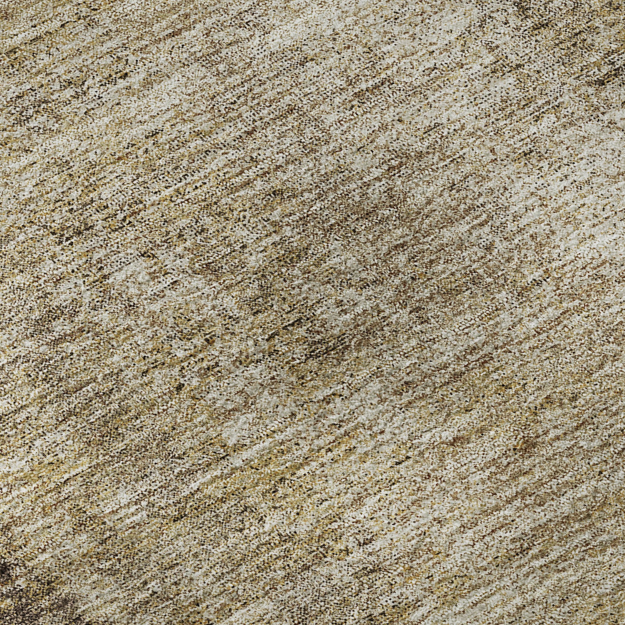 8' Brown And Beige Abstract Washable Round Rug With UV Protection - Home & Garden