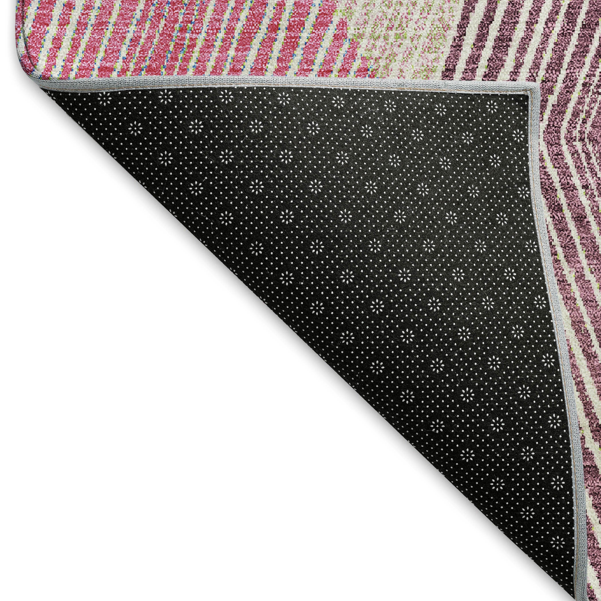 8' X 10' Pink Lime Green And Blue Geometric Washable Area Rug With UV Protection - Home & Garden