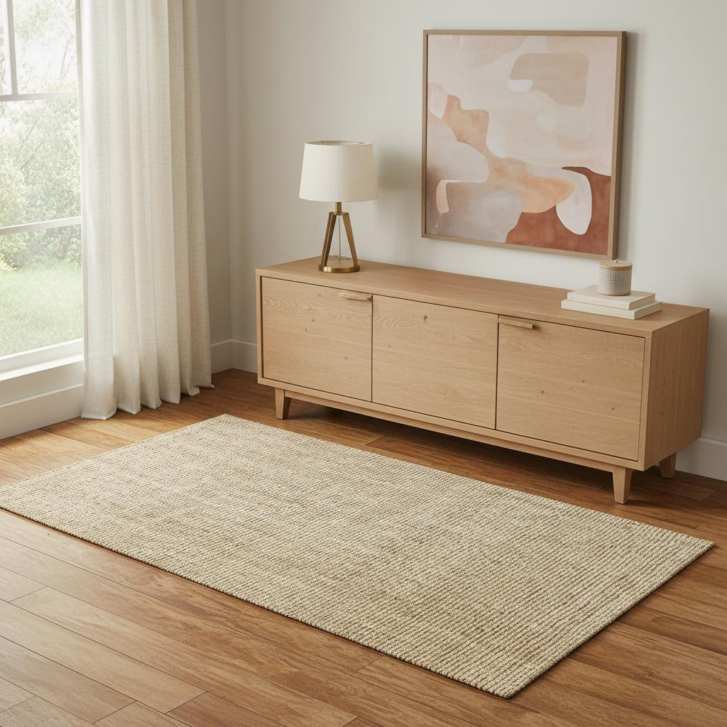 4' X 6' Ivory Jute Handmade Area Rug - Home & Garden