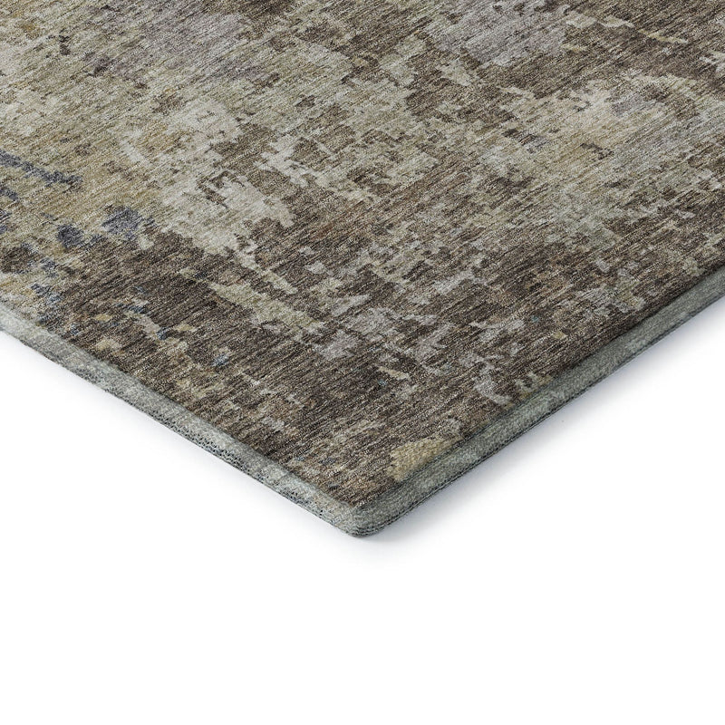 5' X 8' Beige Blue And Gray Abstract Washable Area Rug With UV Protection - Home & Garden