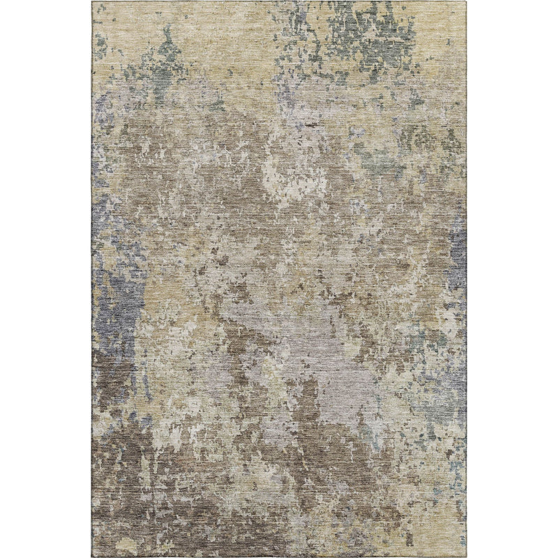 5' X 8' Beige Blue And Gray Abstract Washable Area Rug With UV Protection - Home & Garden