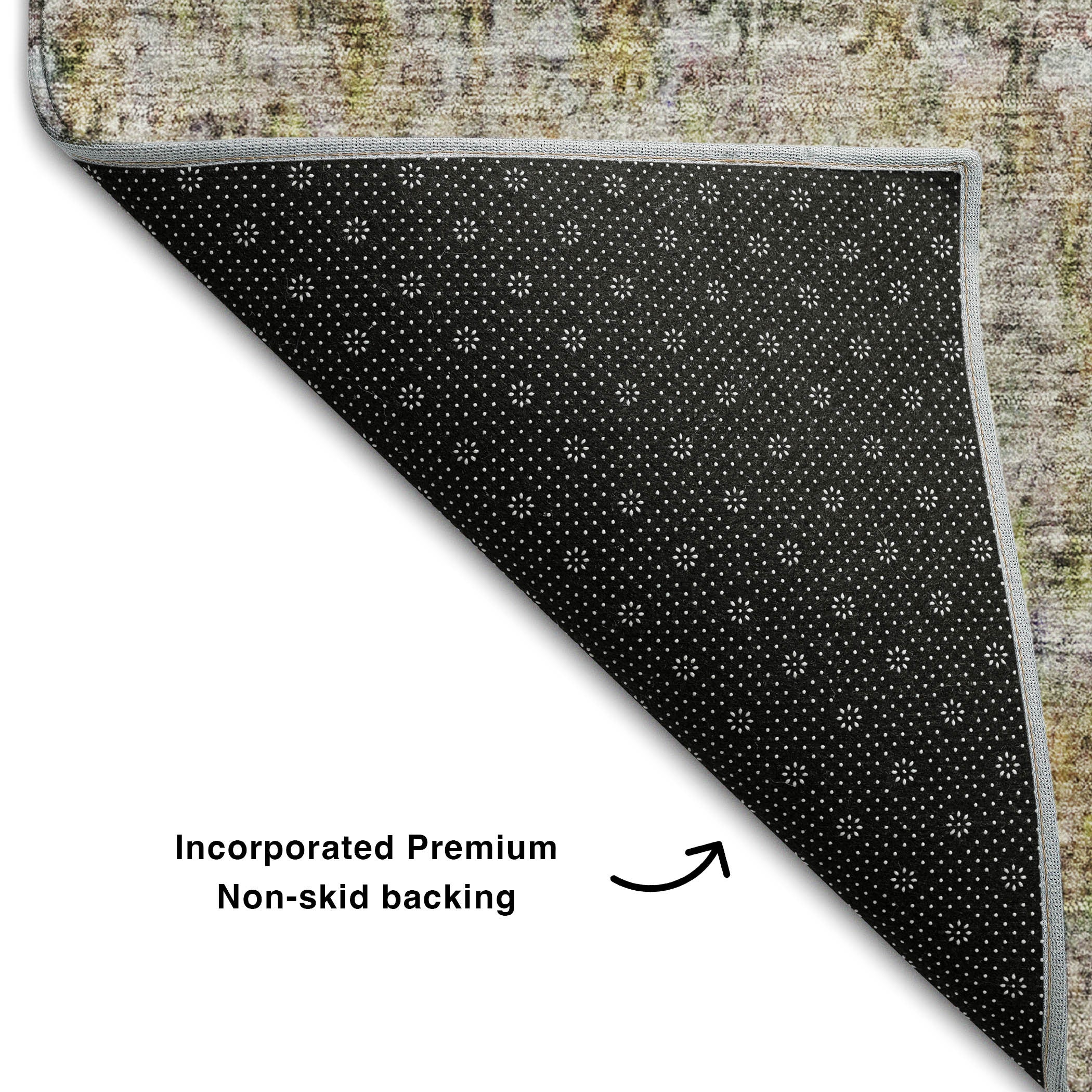 10' X 14' Aqua Gold And Gray Abstract Washable Area Rug With UV Protection - Home & Garden