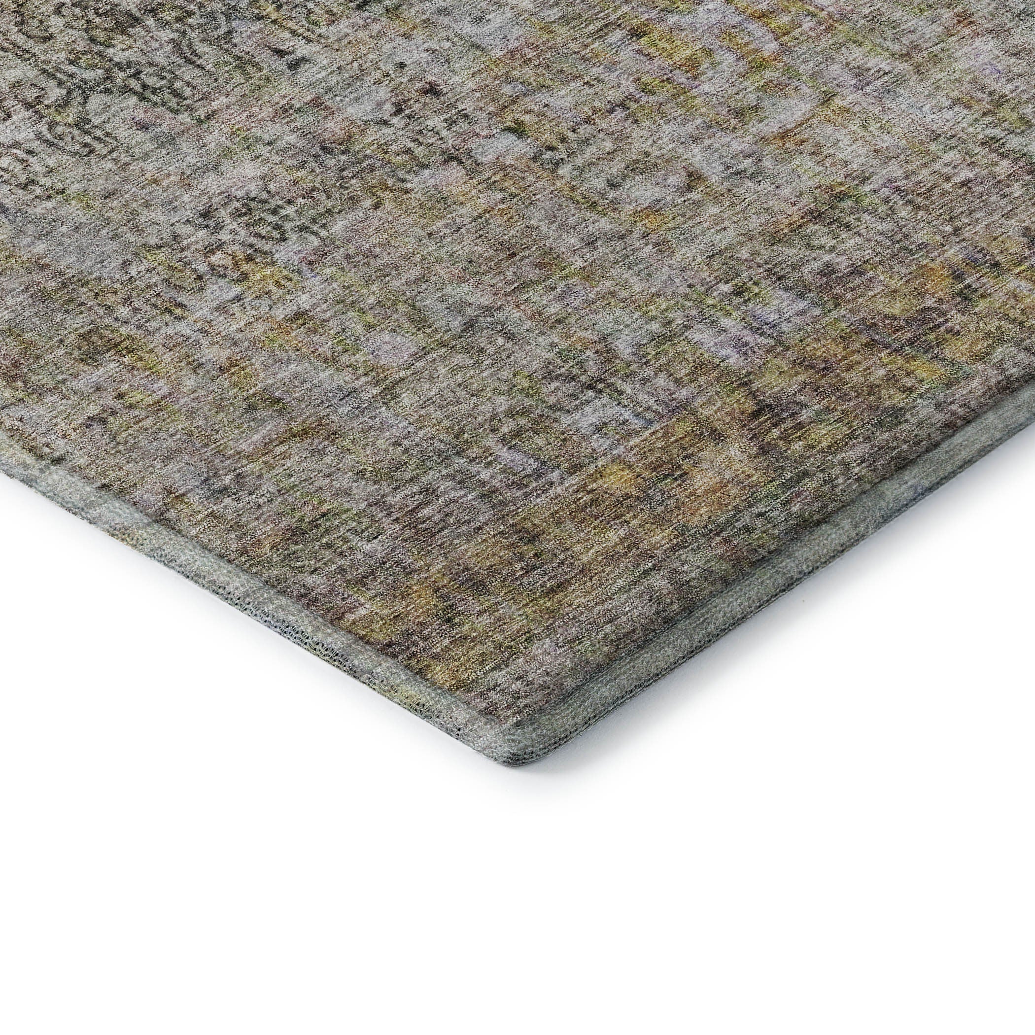 10' X 14' Aqua Gold And Gray Abstract Washable Area Rug With UV Protection - Home & Garden
