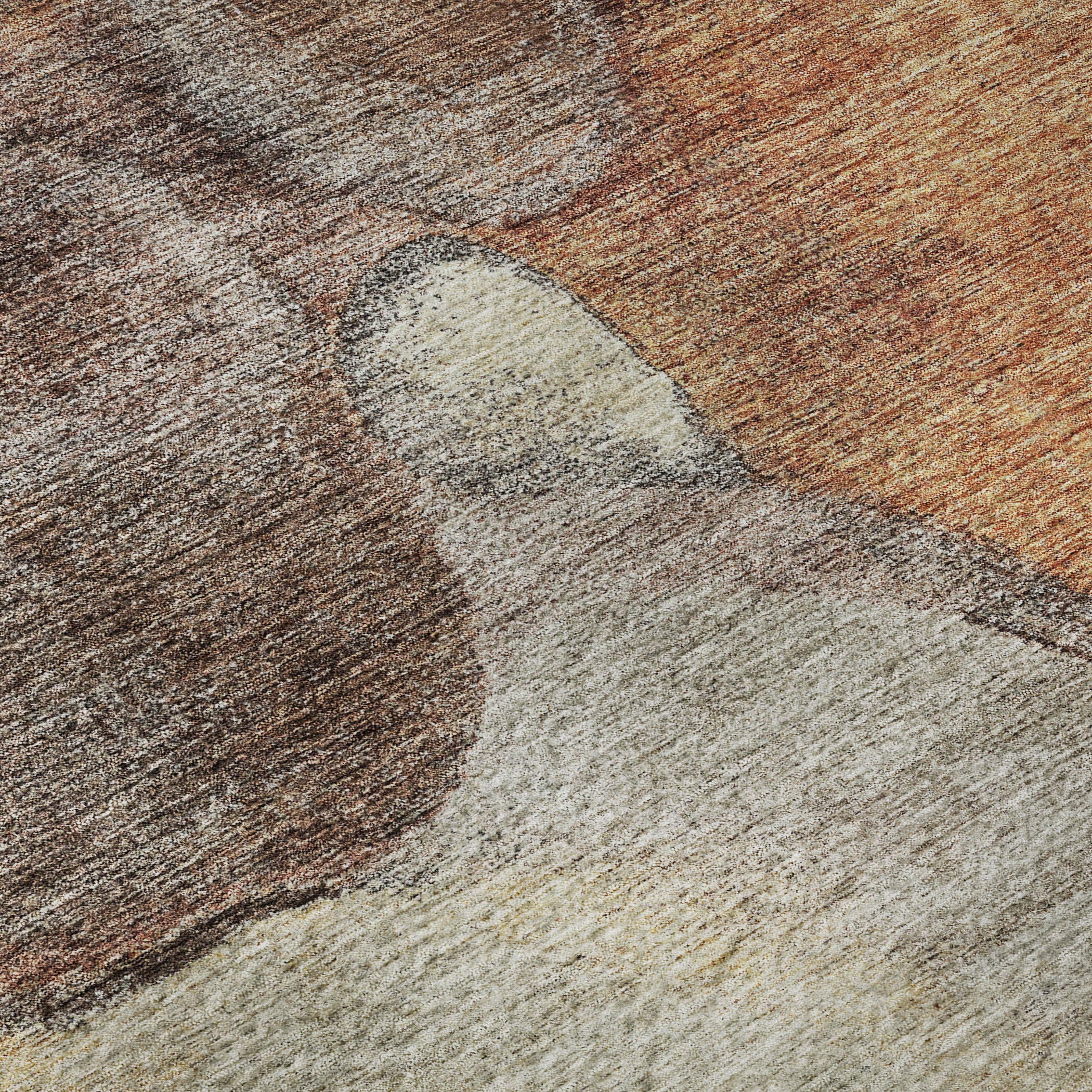 10' X 14' Coffee Beige And Copper Abstract Washable Area Rug With UV Protection - Home & Garden
