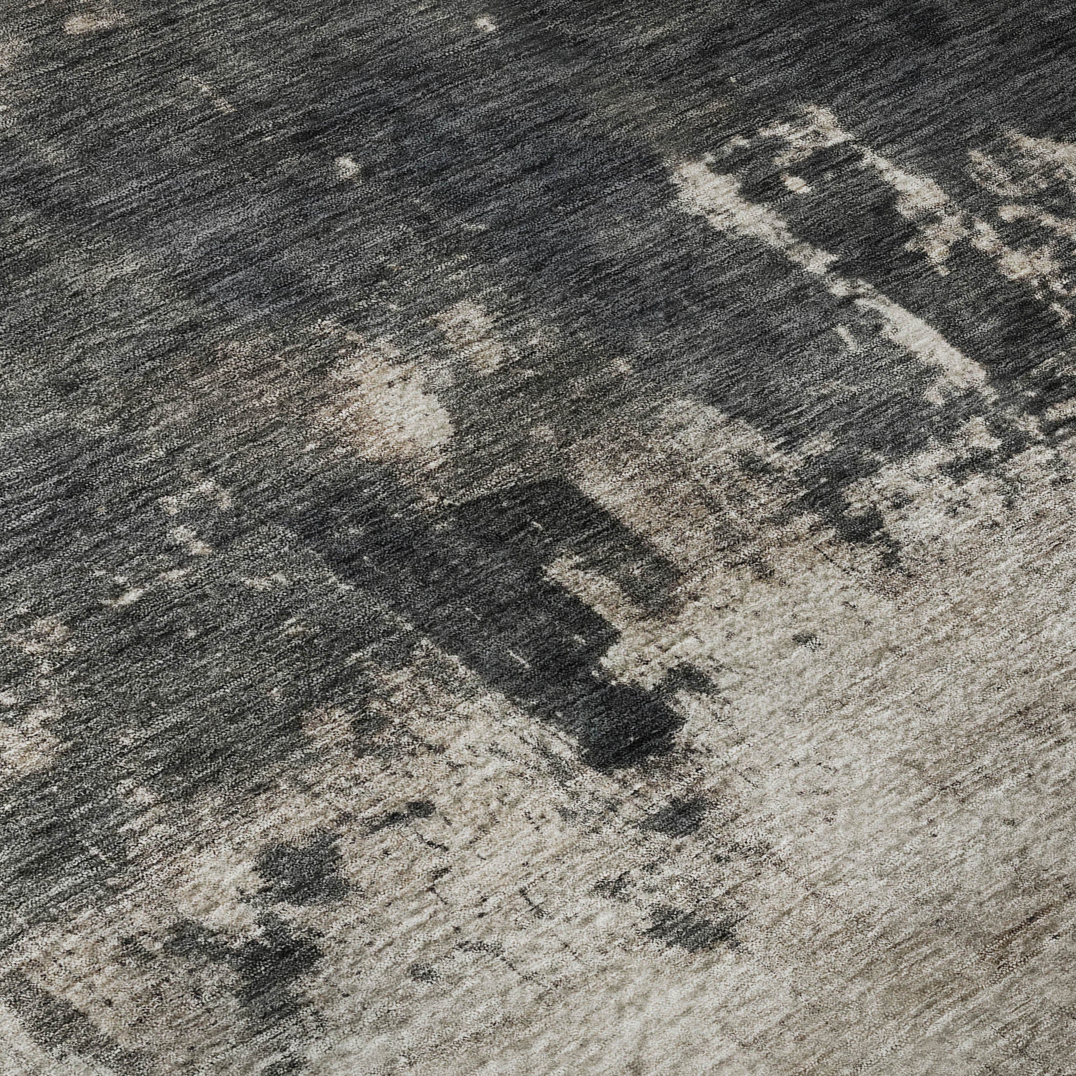 5' X 8' Taupe Beige And Gray Abstract Washable Area Rug With UV Protection - Home & Garden