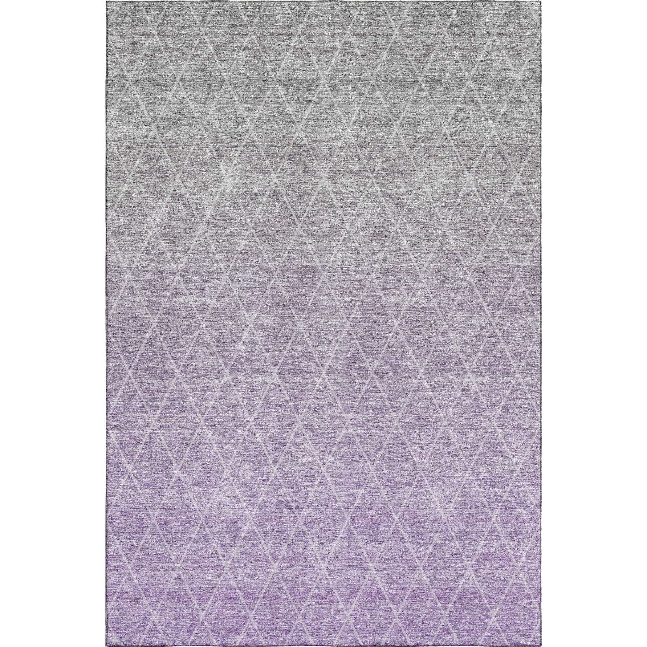 5' X 8' Lavender And Ivory Geometric Washable Area Rug With UV Protection - Home & Garden