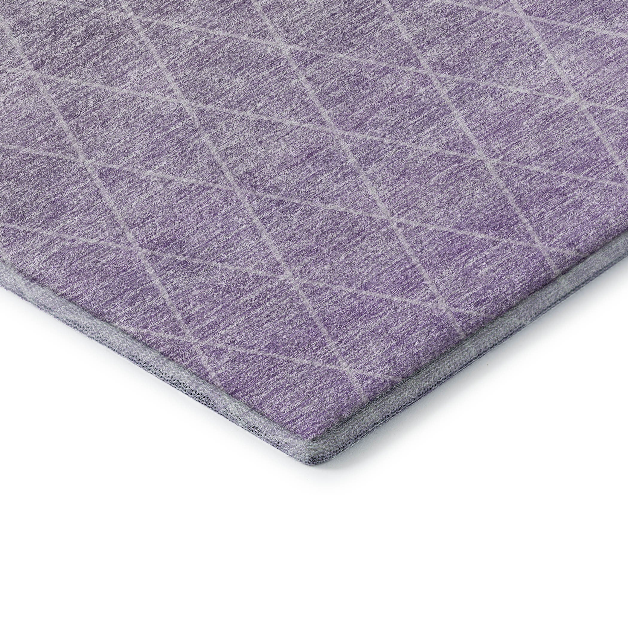 5' X 8' Lavender And Ivory Geometric Washable Area Rug With UV Protection - Home & Garden