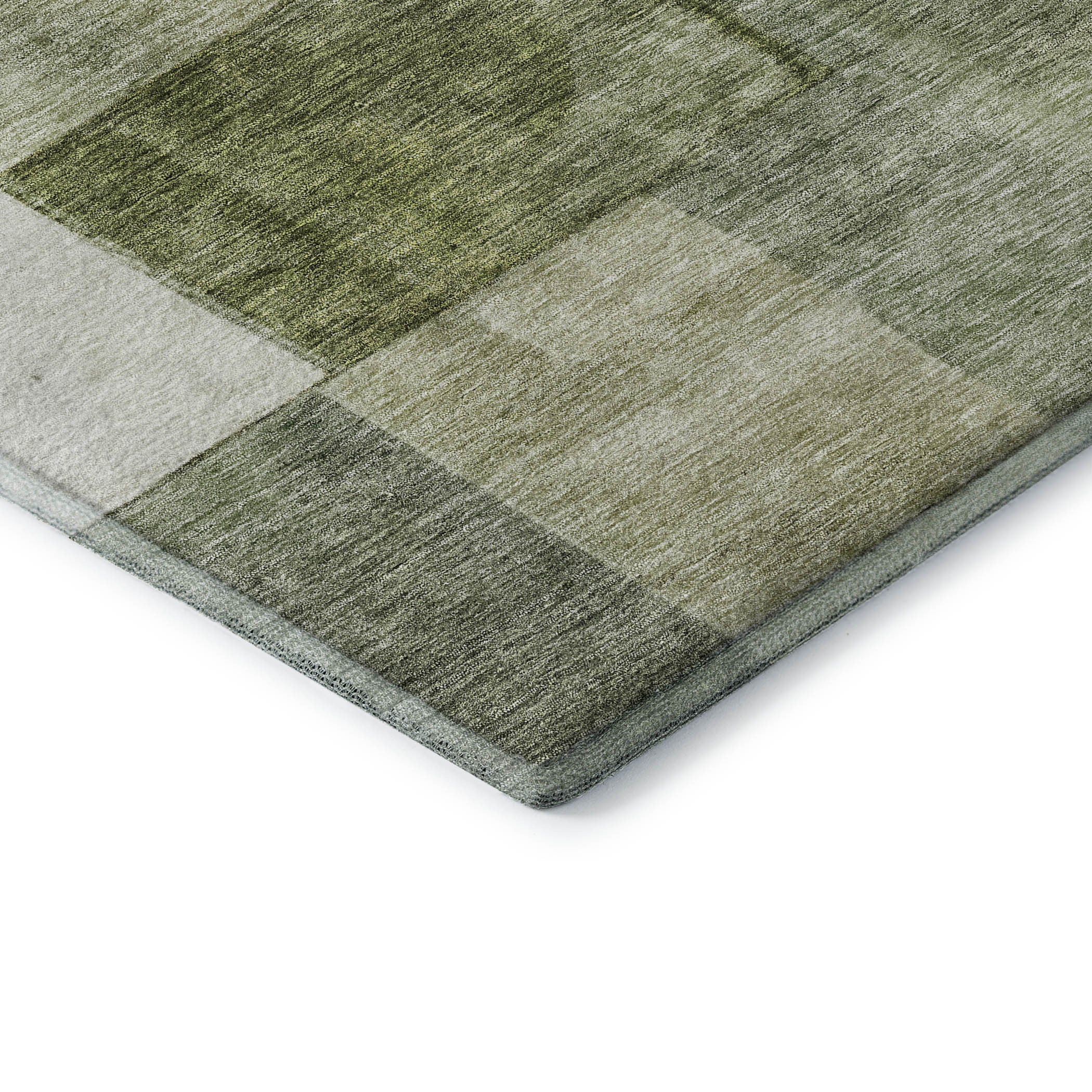 5' X 8' Sage Beige And Gray Geometric Washable Area Rug With UV Protection - Home & Garden