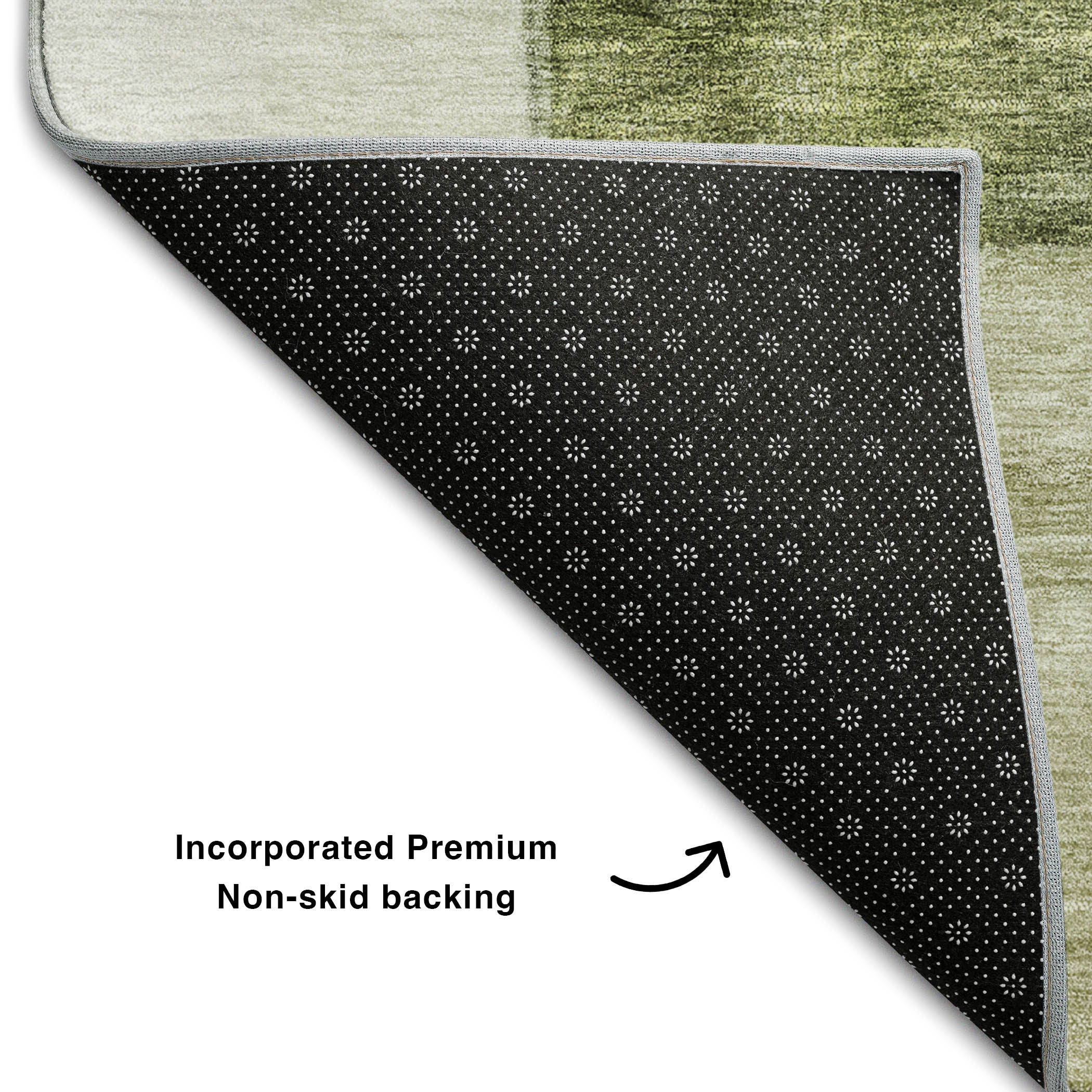 5' X 8' Sage Beige And Gray Geometric Washable Area Rug With UV Protection - Home & Garden