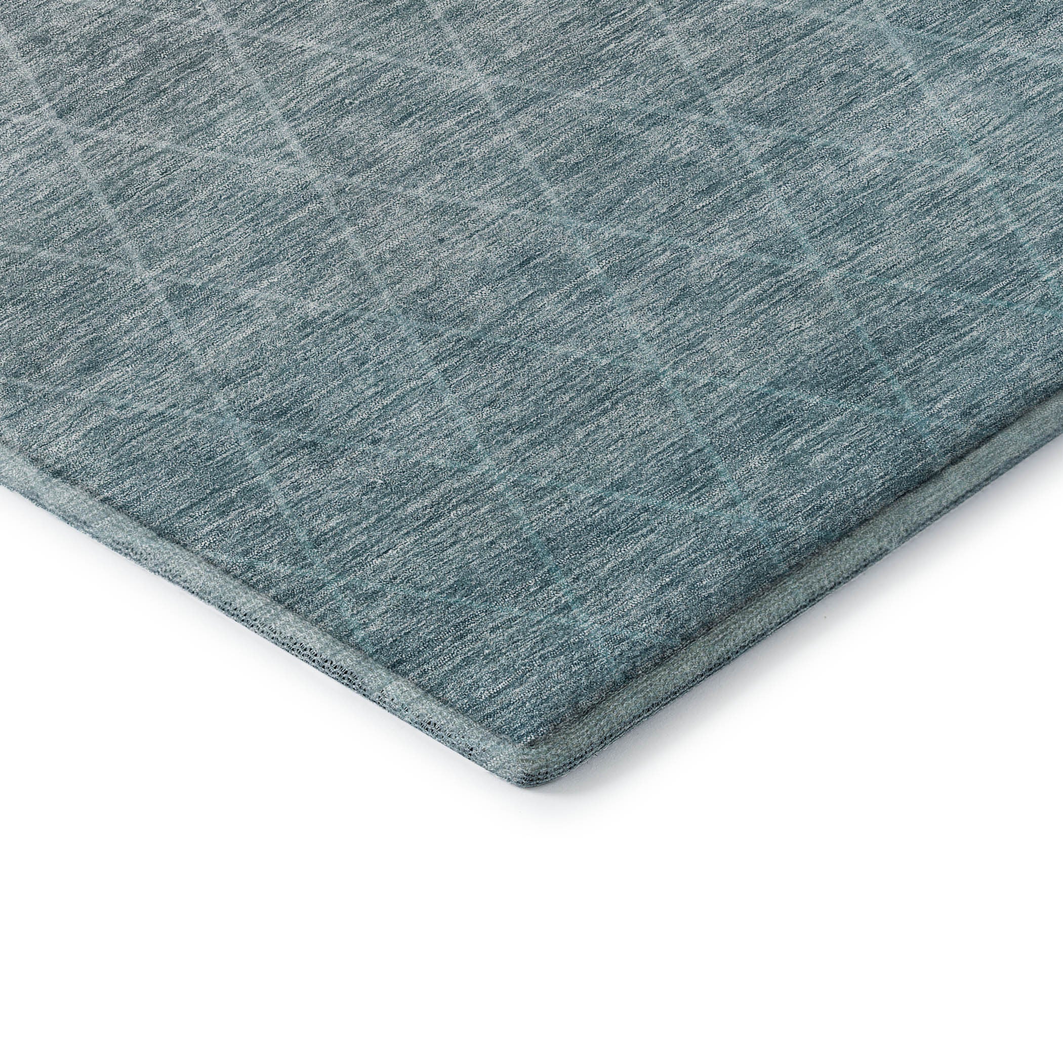 10' X 14' Teal And Ivory Geometric Washable Area Rug With UV Protection - Home & Garden