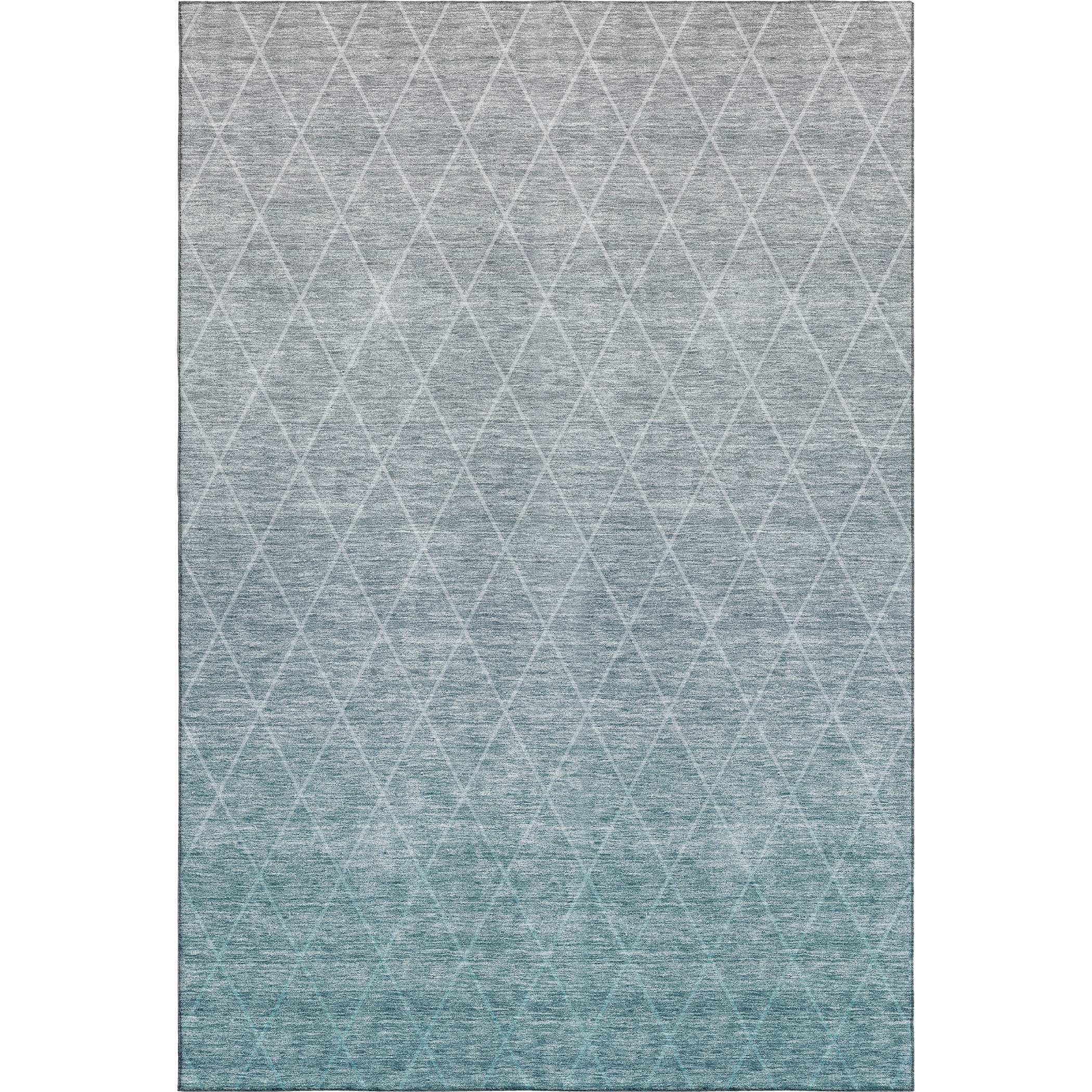 10' X 14' Teal And Ivory Geometric Washable Area Rug With UV Protection - Home & Garden