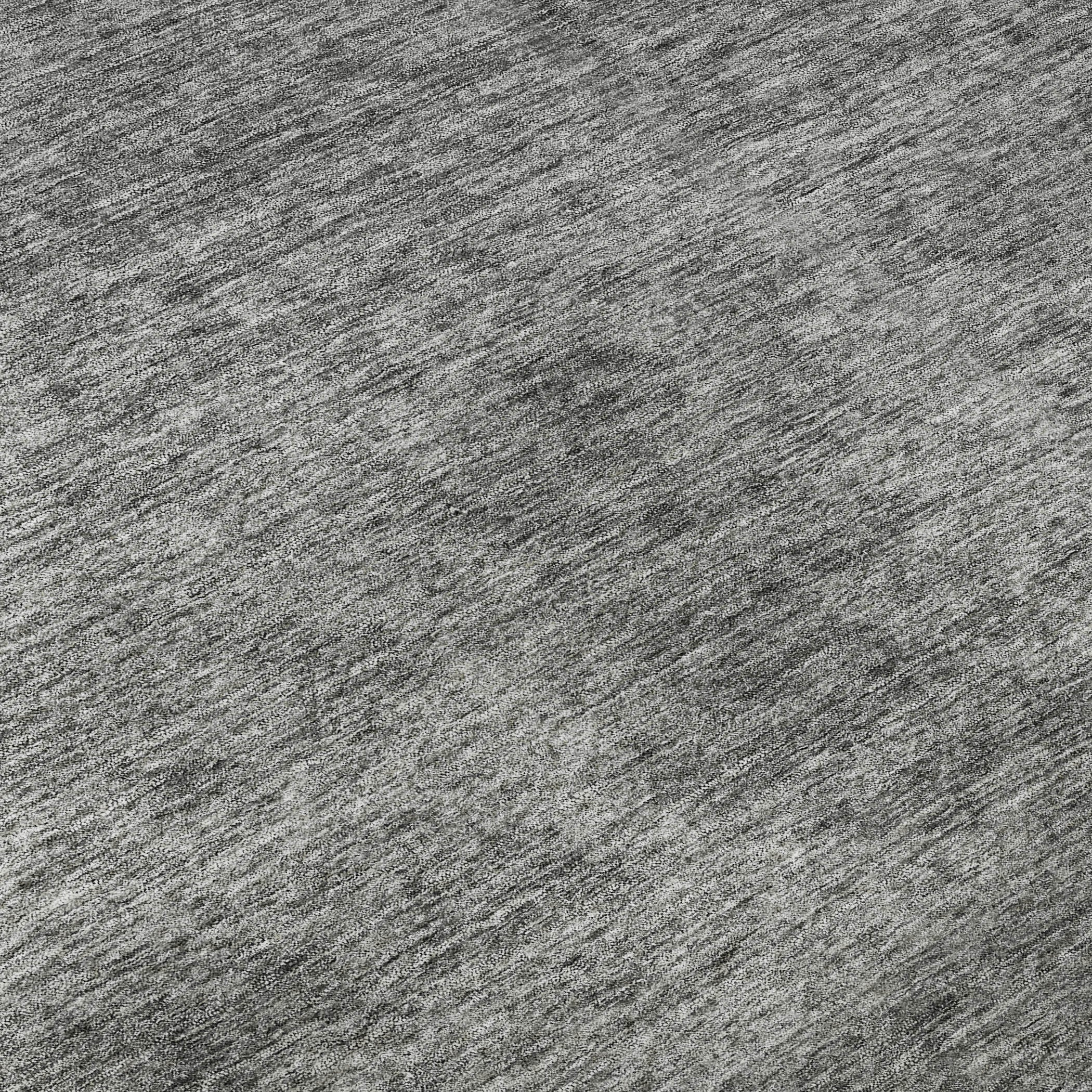 8' Gray And Silver Abstract Washable Round Rug With UV Protection - Home & Garden