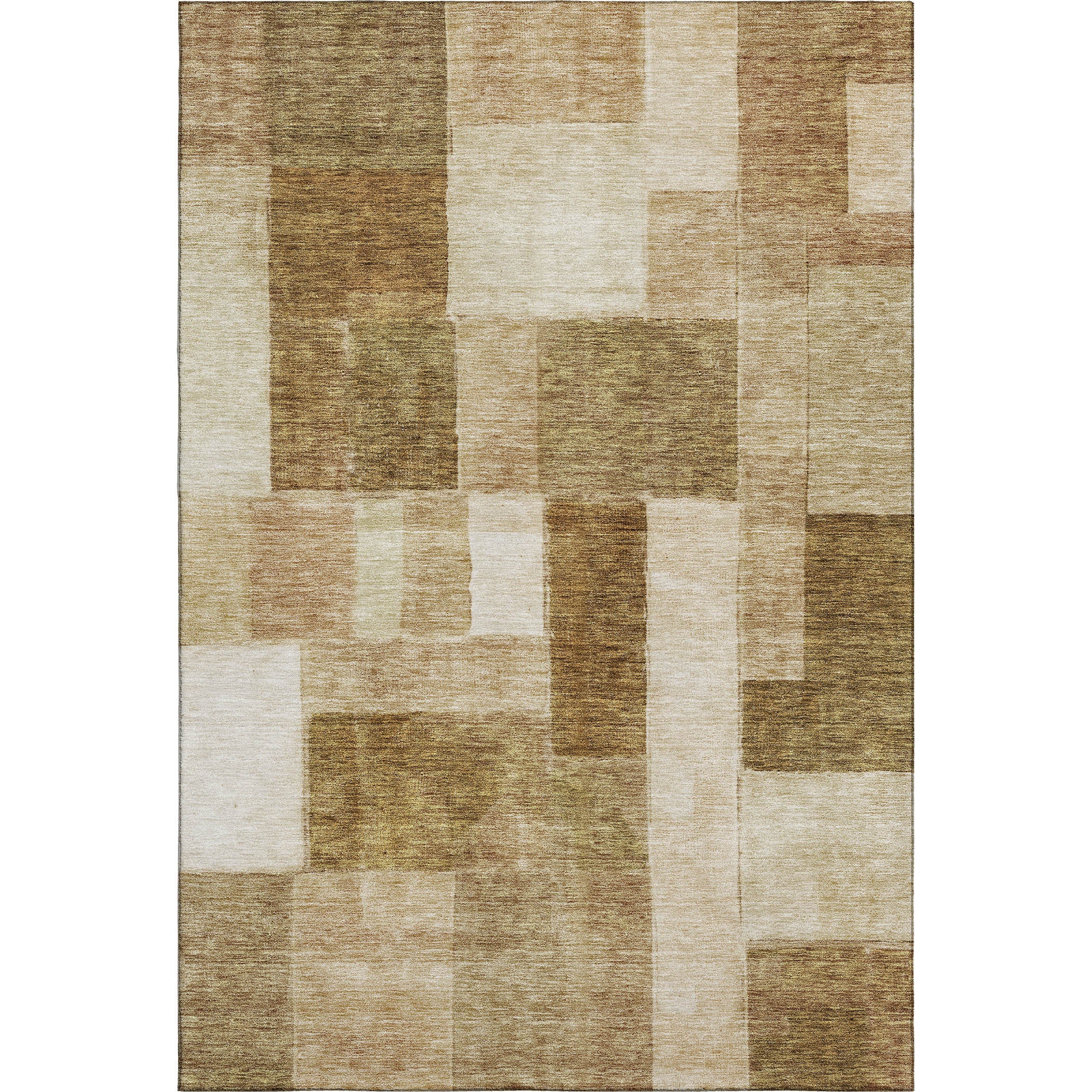 10' X 14' Terra Cotta Beige And Copper Geometric Washable Area Rug With UV Protection - Home & Garden