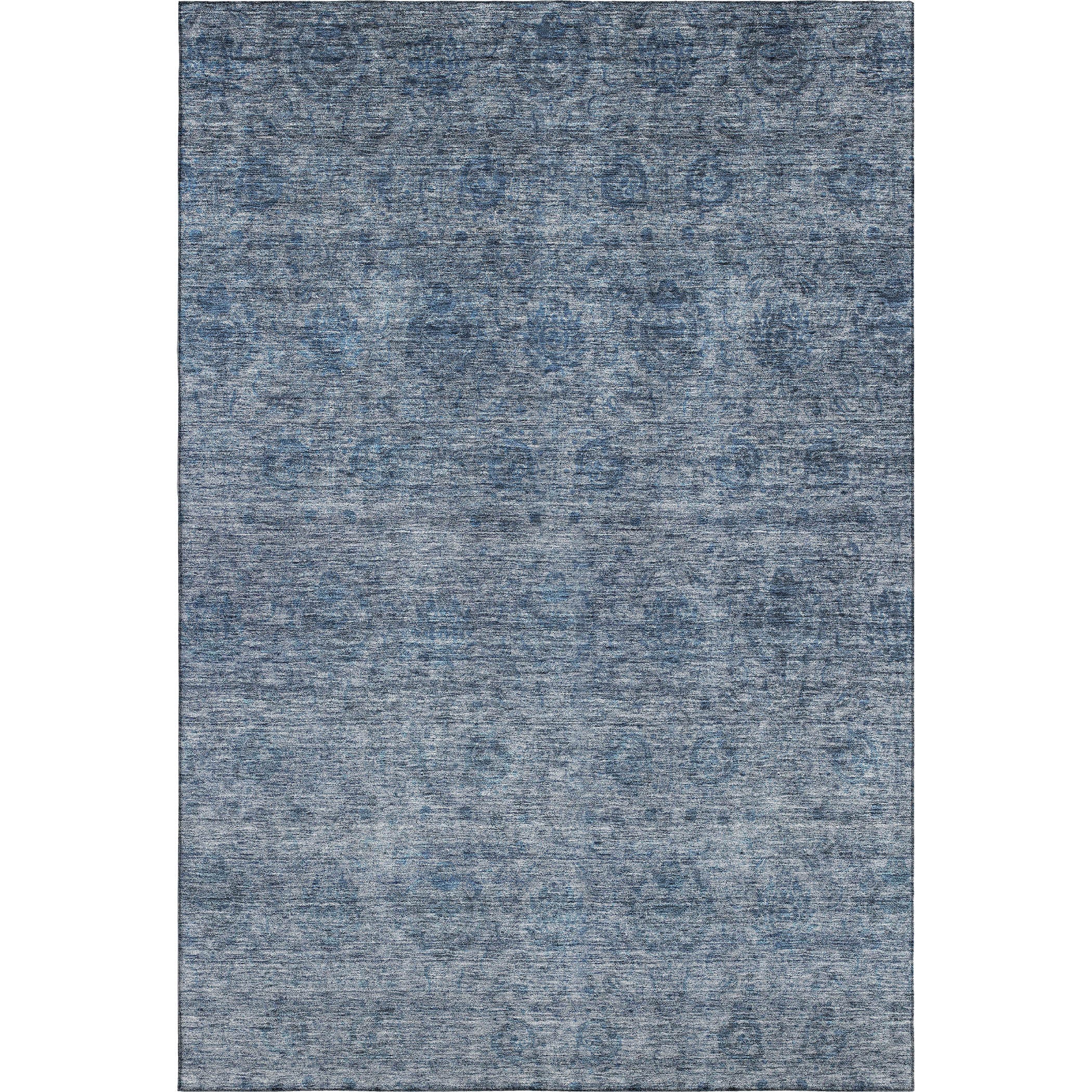 10' X 14' Blue And Silver Abstract Washable Area Rug With UV Protection - Home & Garden