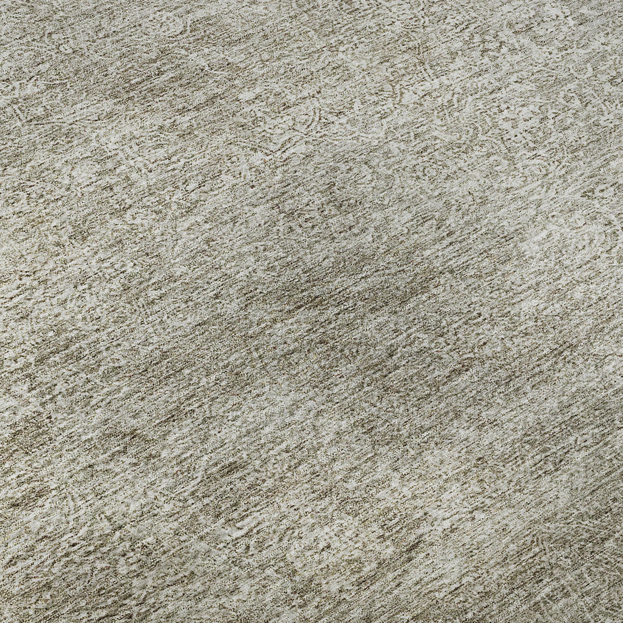 8' Linen And Ivory Abstract Washable Round Rug With UV Protection - Home & Garden