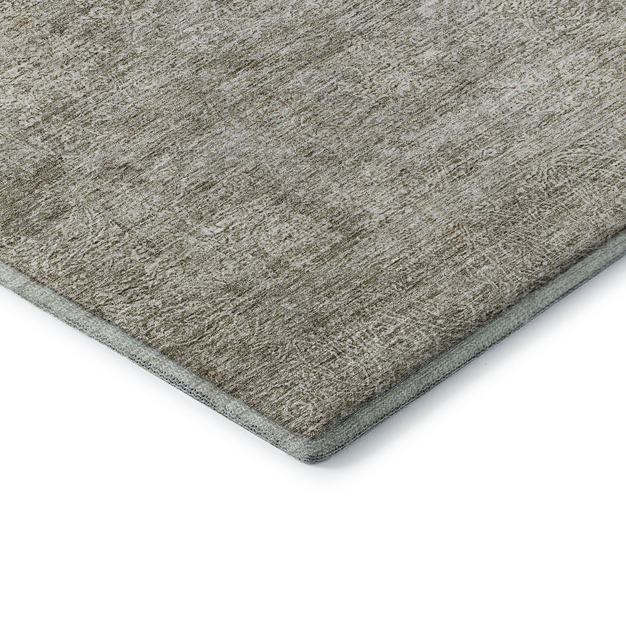 8' Linen And Ivory Abstract Washable Round Rug With UV Protection - Home & Garden