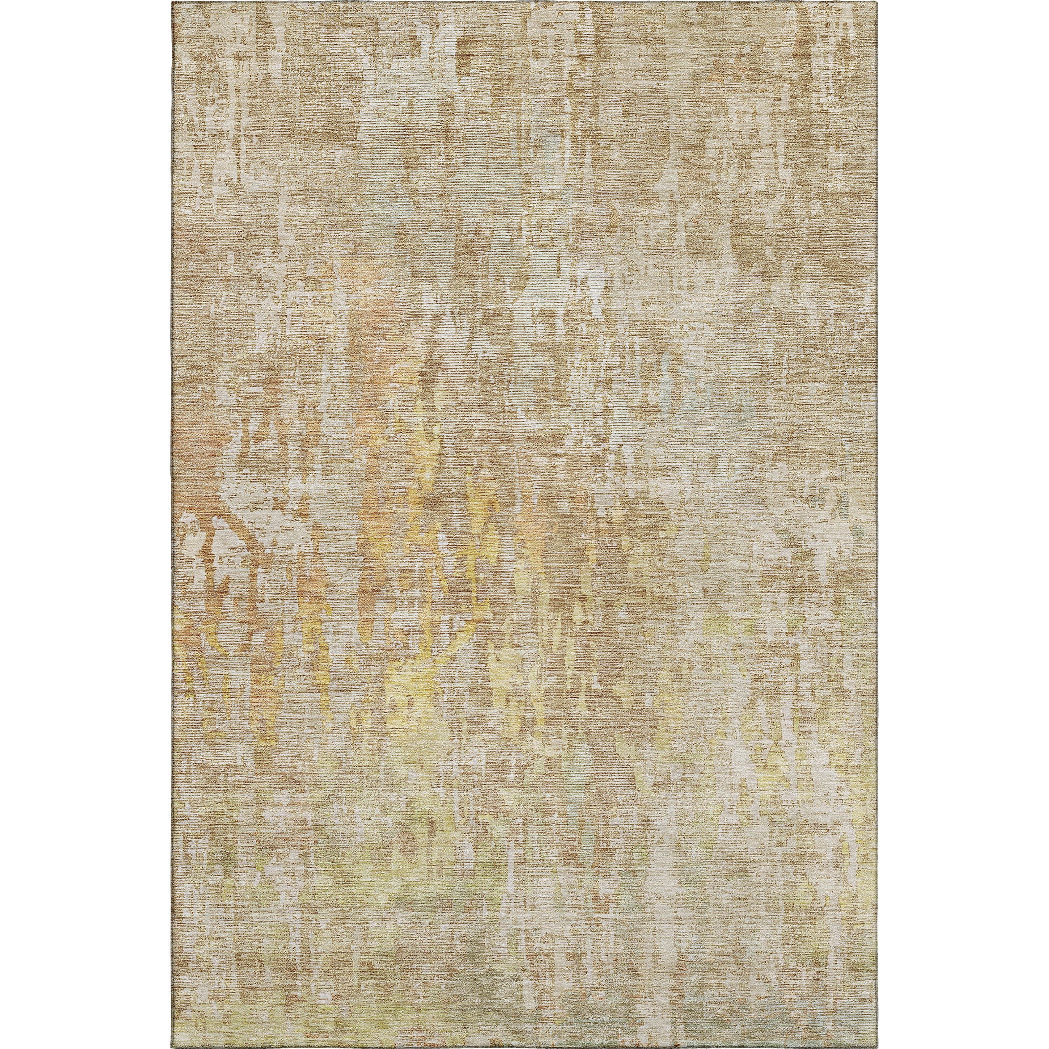 5' X 8' Fern Green Blue And Beige Abstract Washable Area Rug With UV Protection - Home & Garden